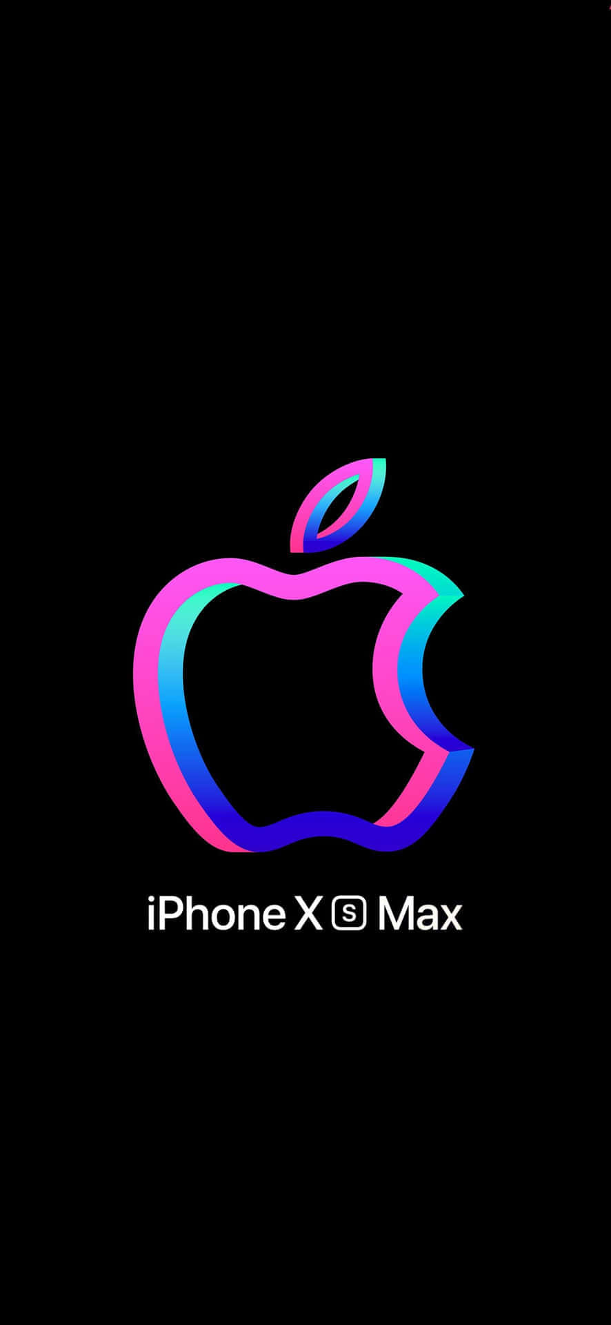 Fundal iPhone Xs Max Apple Neon Roz Albastru Fundal