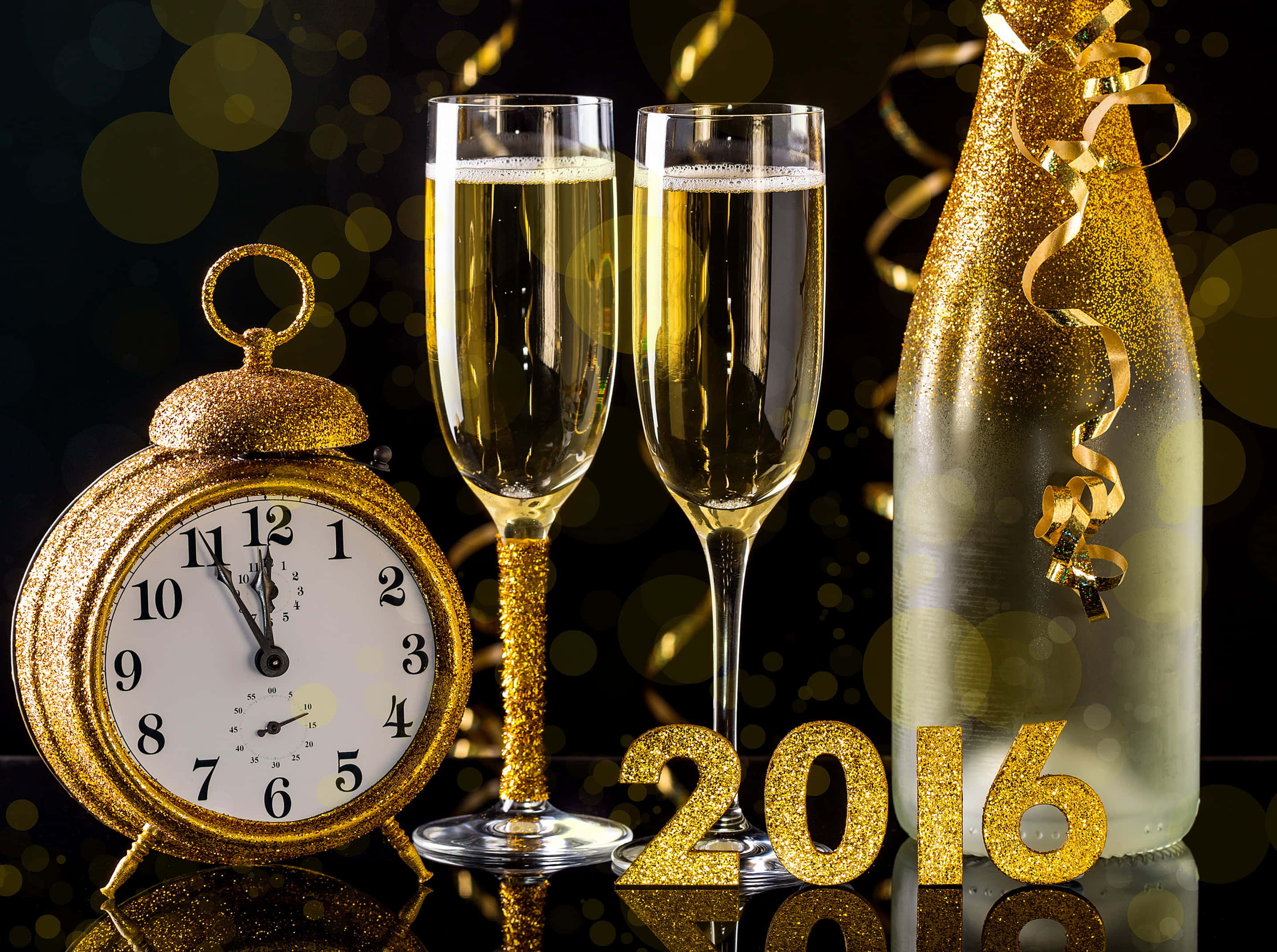 Fundal Auriu de Anul Nou 2016 Fundal