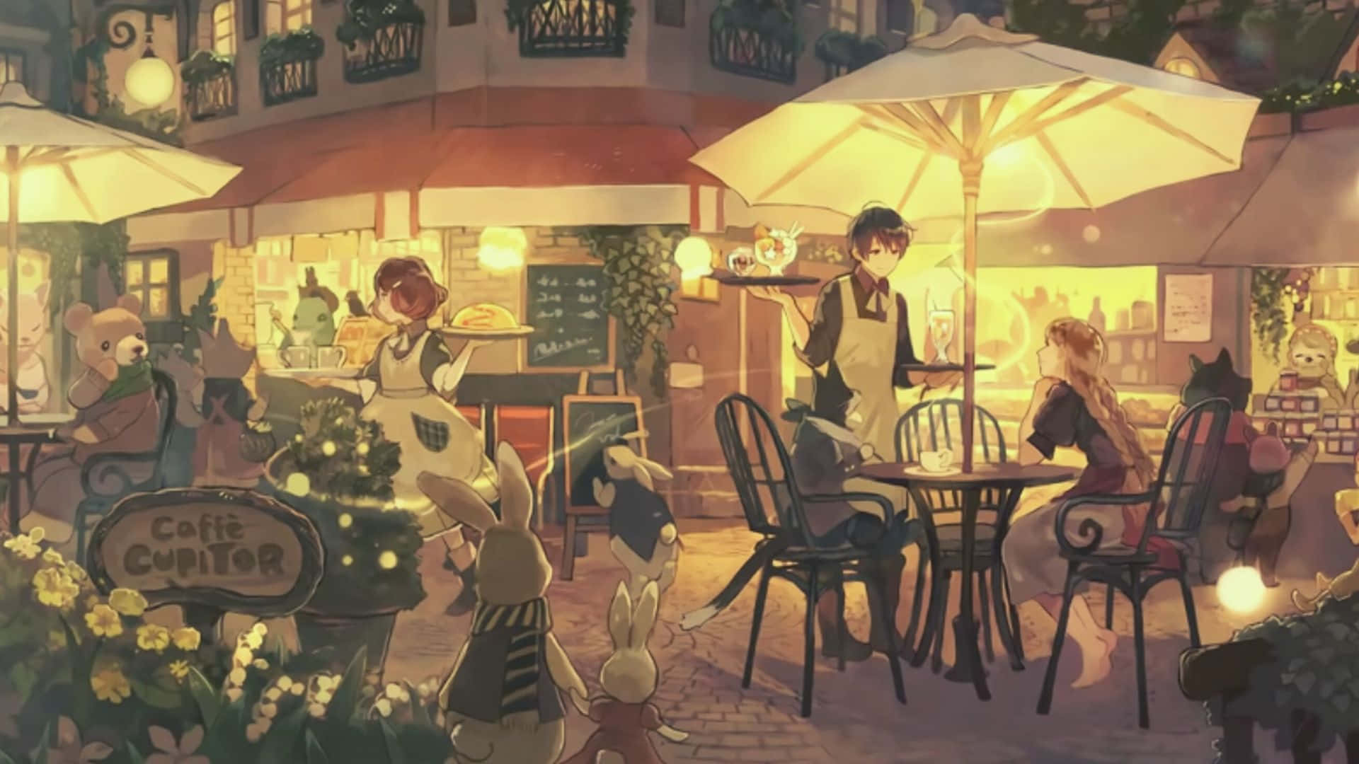 Fundal Cafenea Anime Deschisă Fundal