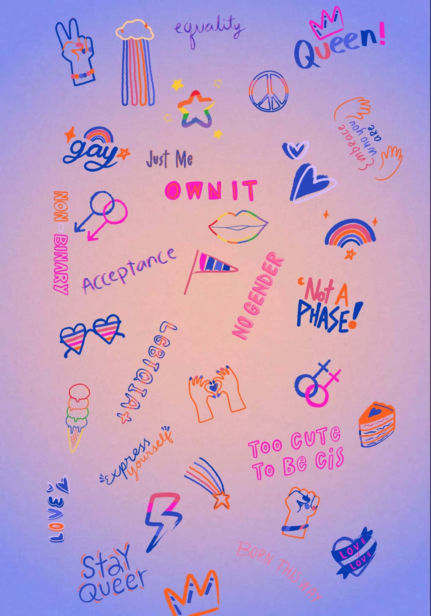 Fundal Cool cu Doodles LGBT Pride Fundal