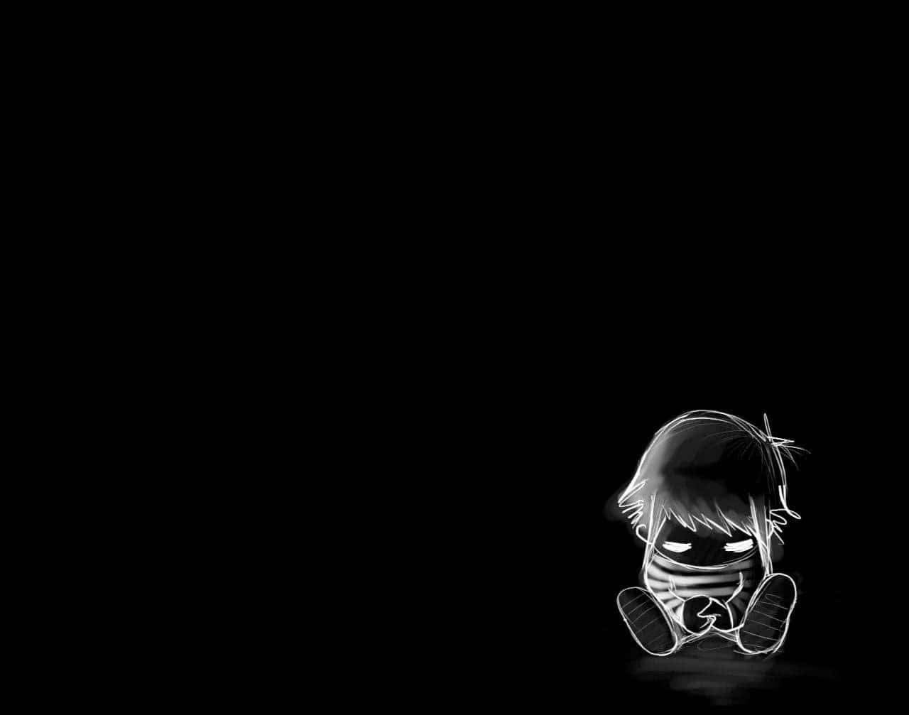 Fundal cu desen de fată emo tristă Fundal