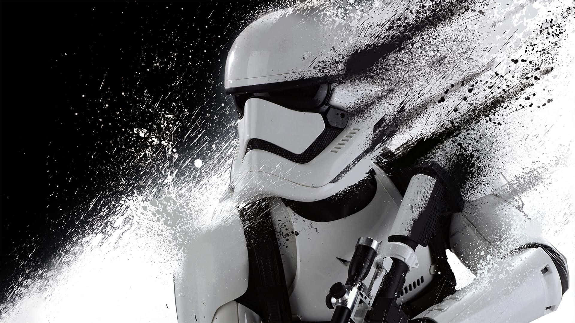 Fundal cu Stormtrooper din Star Wars în efect de dezintegrare Fundal