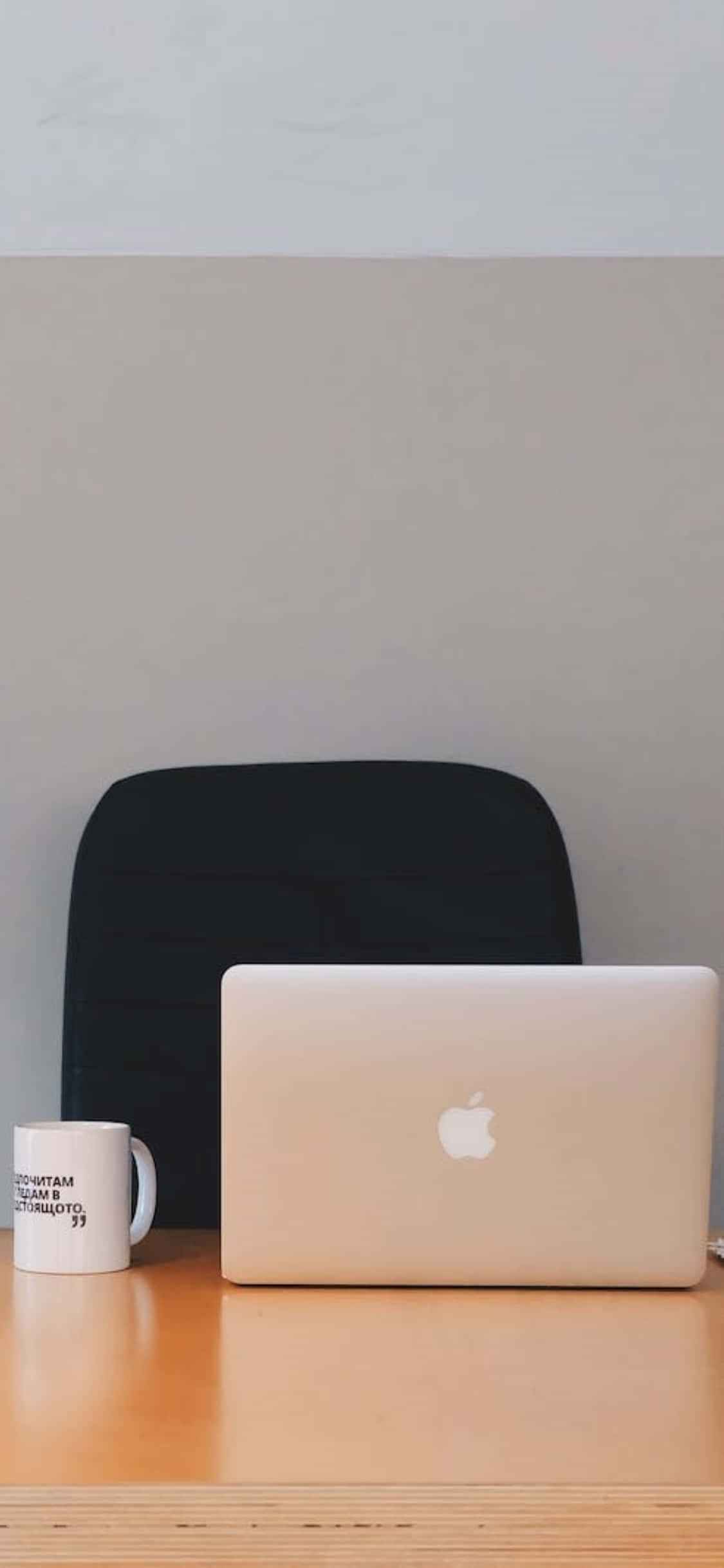 Fundal de Birou iPhone X Birou de Lemn cu Laptop și Ceașcă Fundal