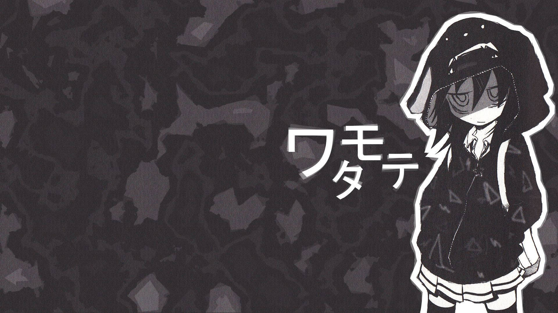 Fundal de desktop întunecat cu estetică anime WataMote Fundal