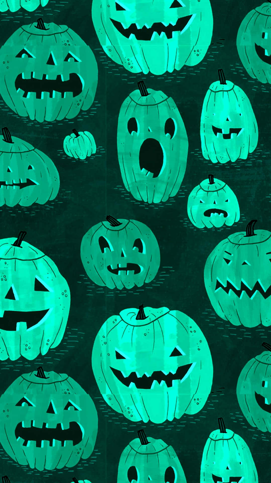 Fundal de Halloween pentru iPhone cu Jack O'Lanterni Verzi Fundal