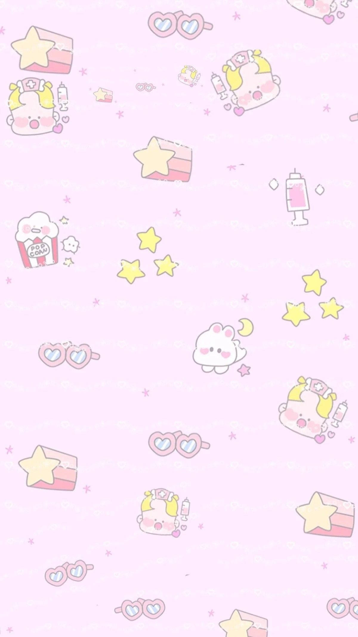 Fundal de iPad Adorabil cu Temă Kawaii Roz Fundal