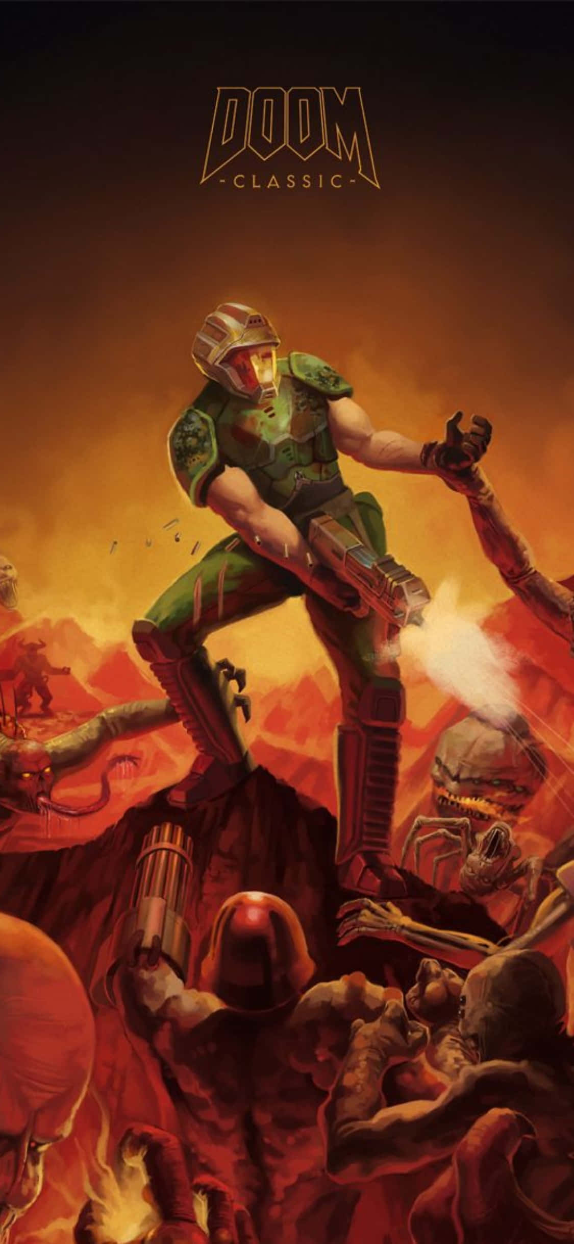 Fundal Doom iPhone Xs În Acțiune Fundal