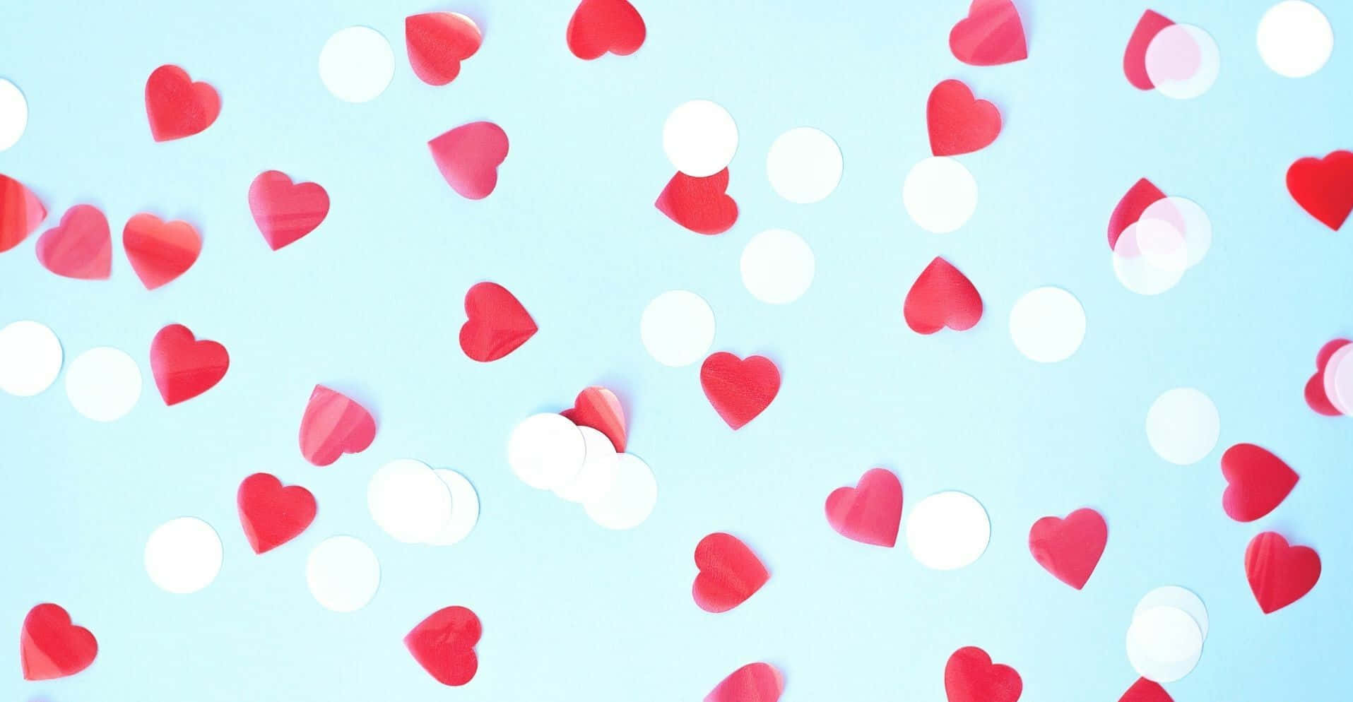 Fundal de Valentine cu Inimi de Hârtie și Cercuri Fundal