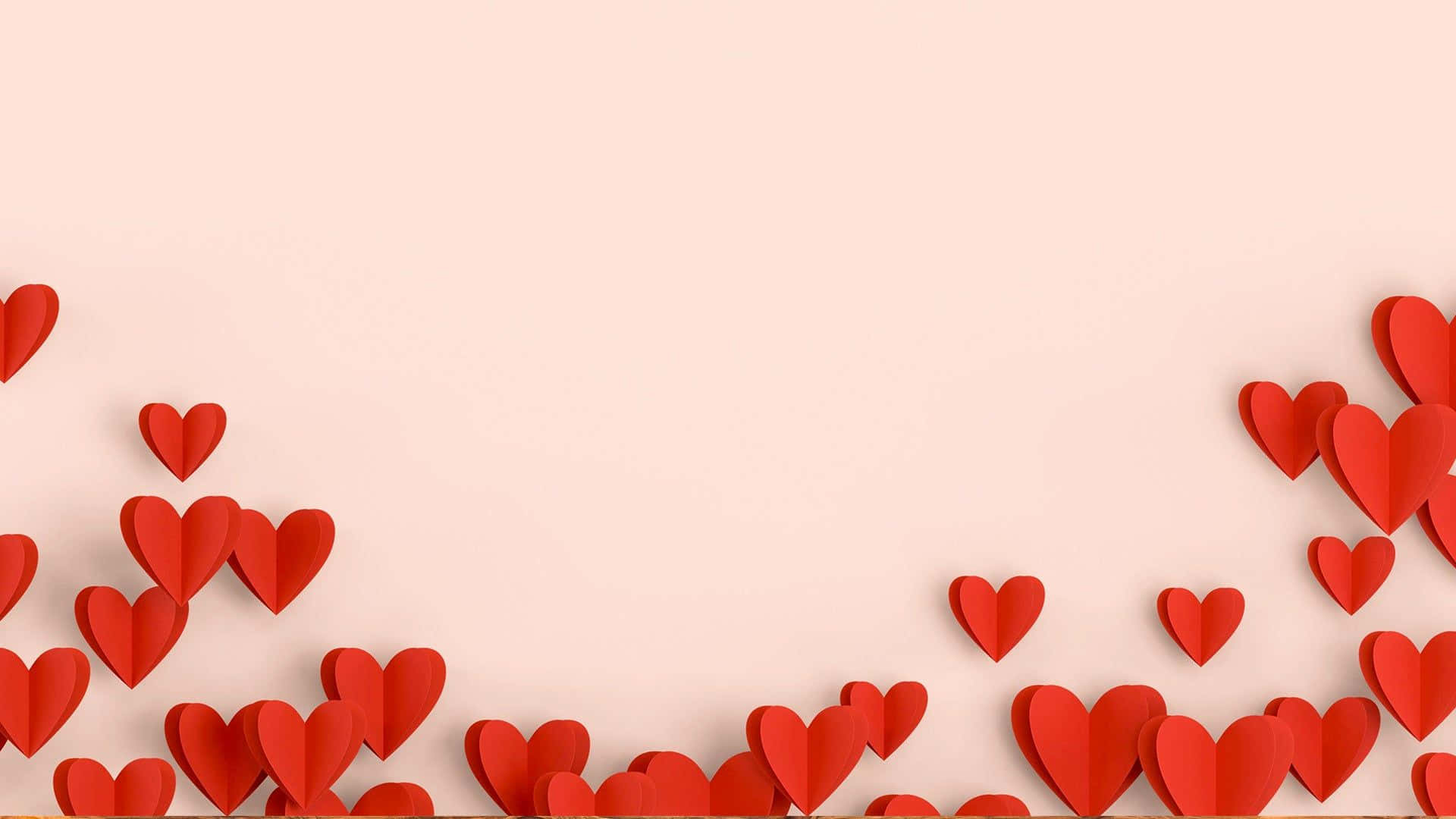 Fundal de Valentine cu Inimi Roșii Îndoite Fundal