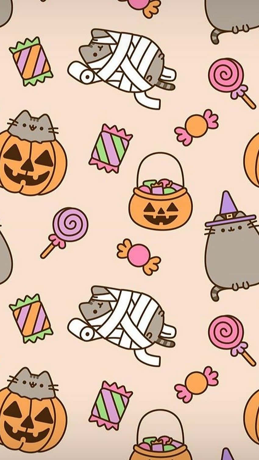 Fundal drăguț de desen animat pentru iPhone de Halloween Fundal