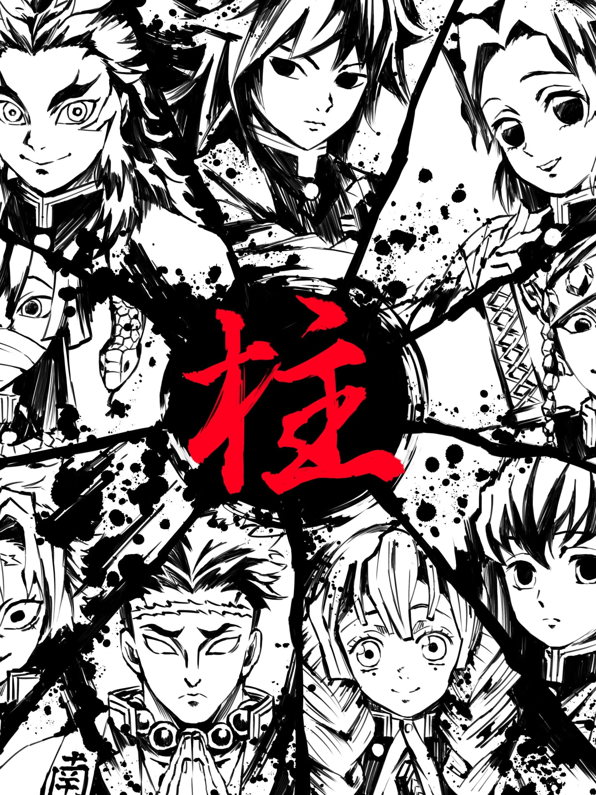 Fundal ecran blocare iPhone Demon Slayer Manga Fundal
