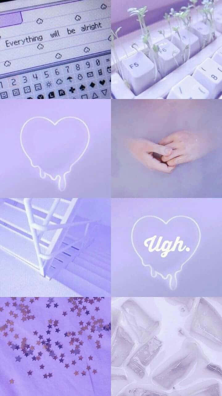 Fundal estetic lavanda pastel violet minimalist colaj Fundal