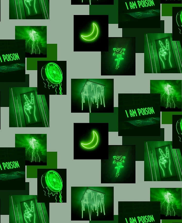 Fundal estetic verde neon vibrant Fundal