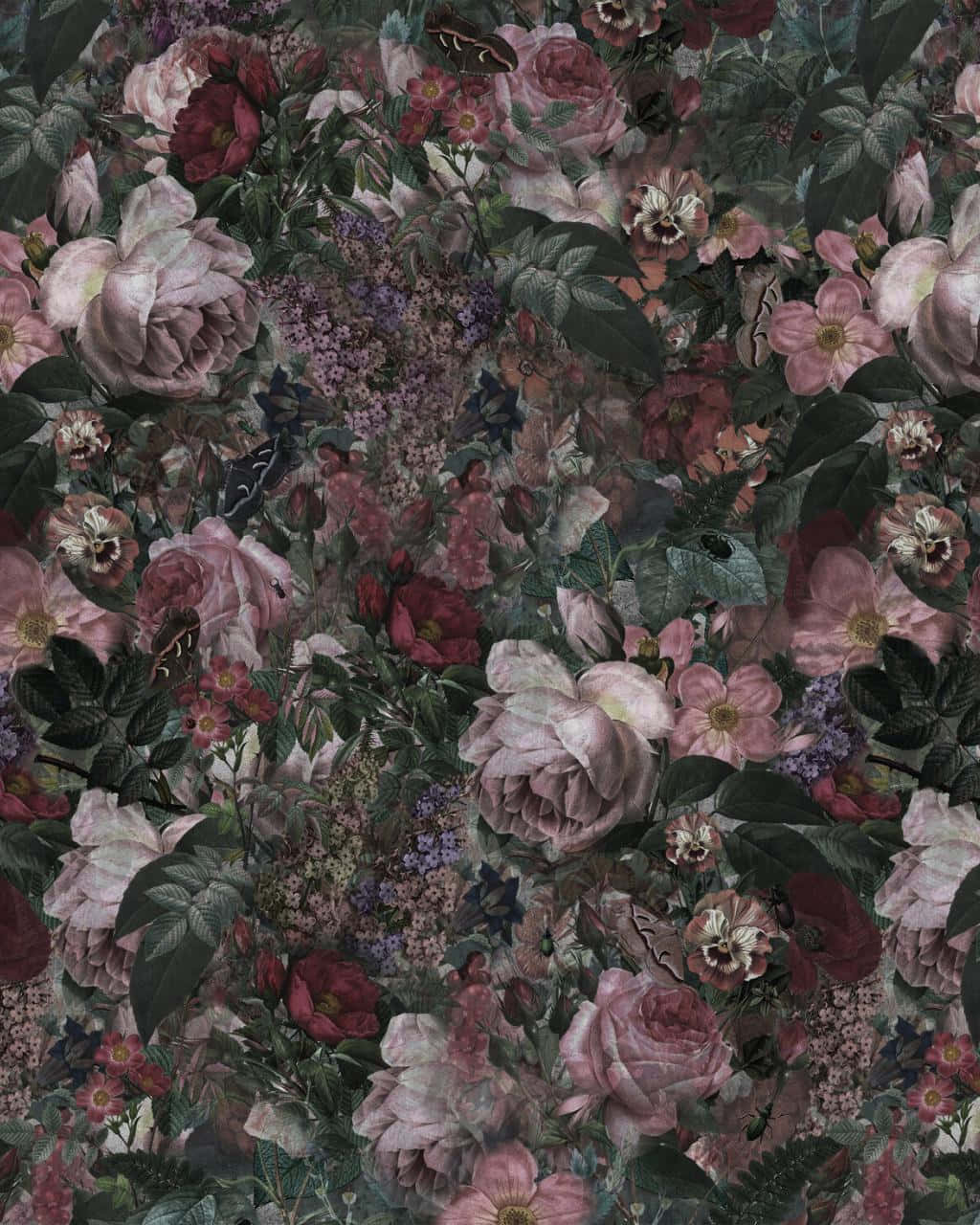 Fundal floral întunecat captivant Fundal