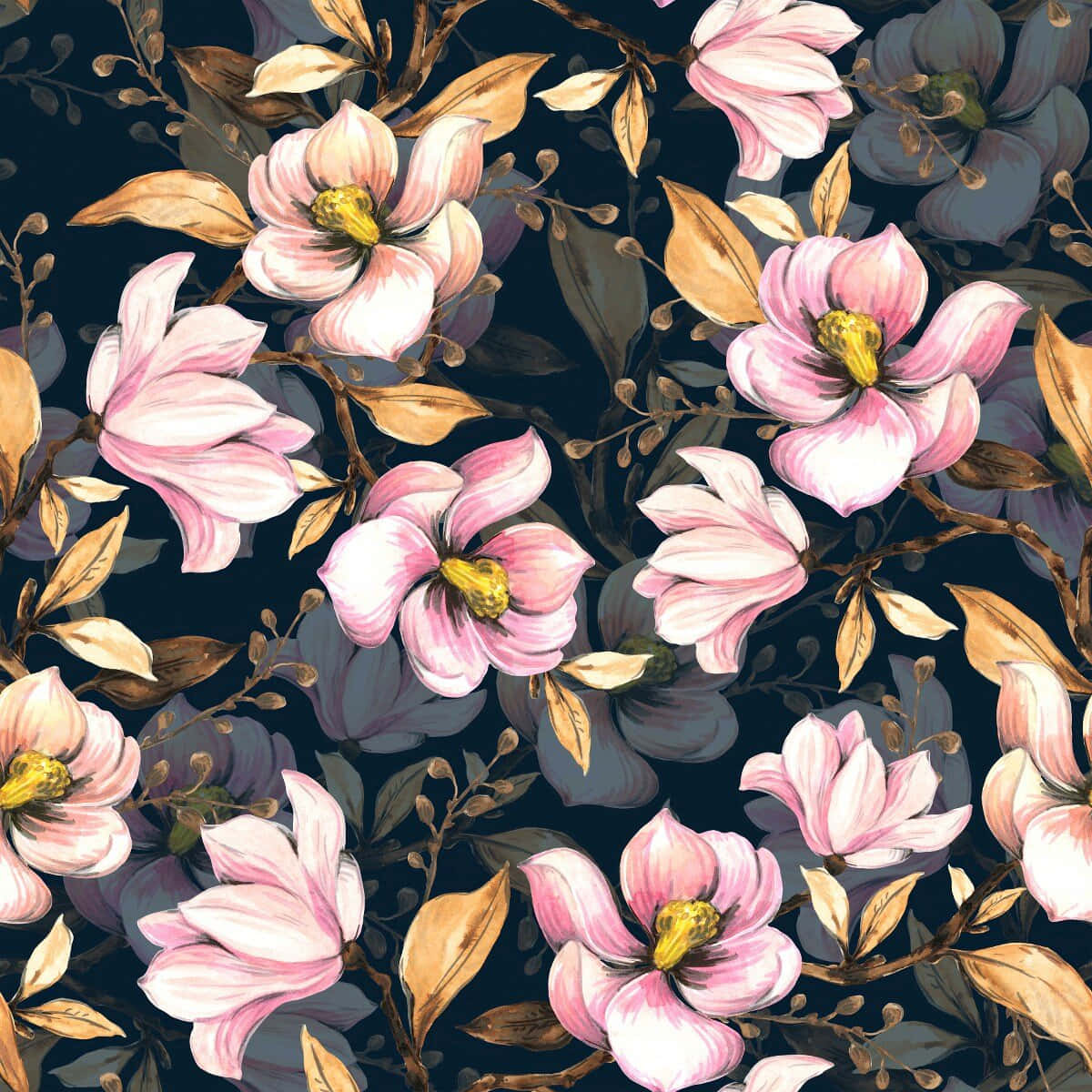 Fundal floral întunecat captivant Fundal