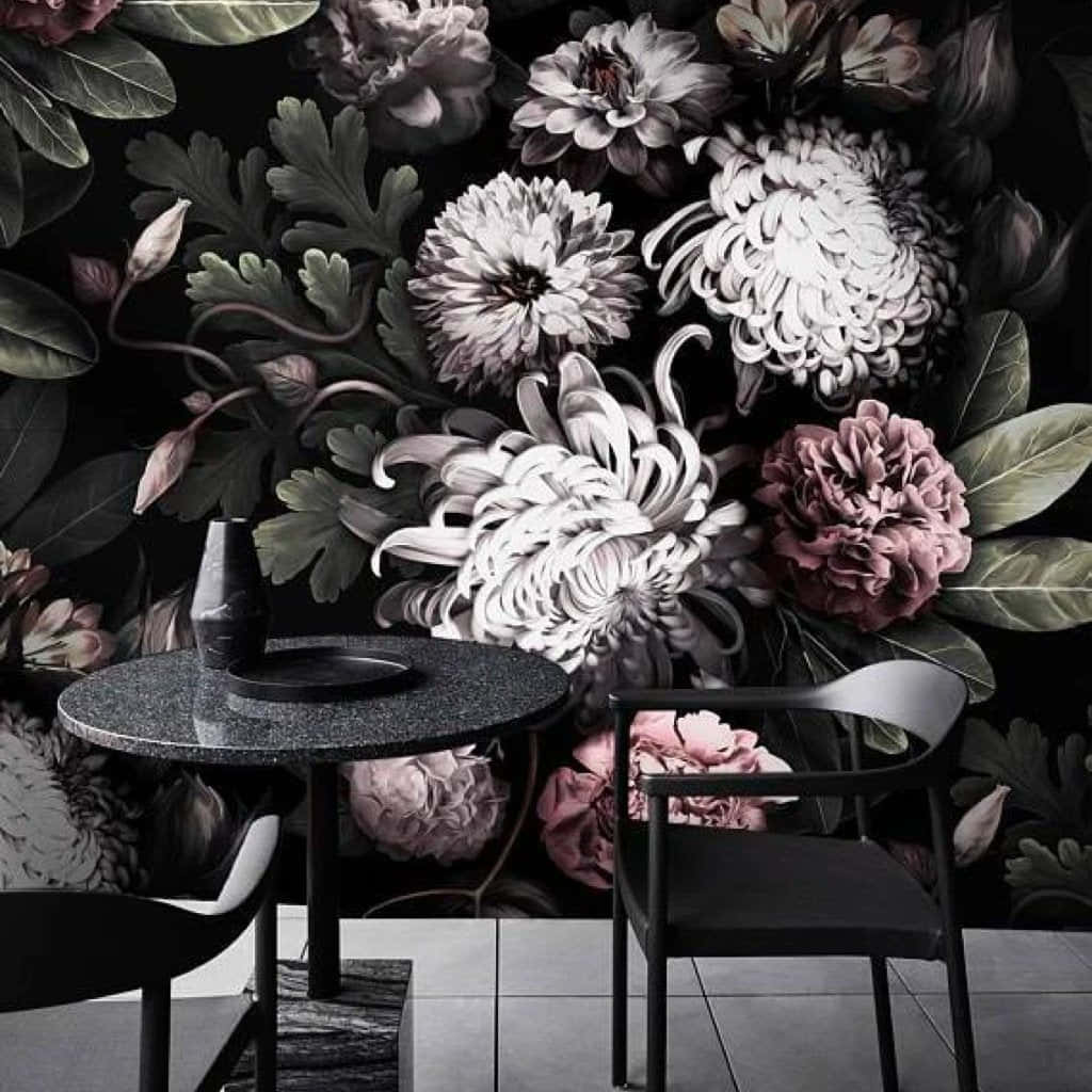 Fundal Floral Închis Wallpaper Fundal
