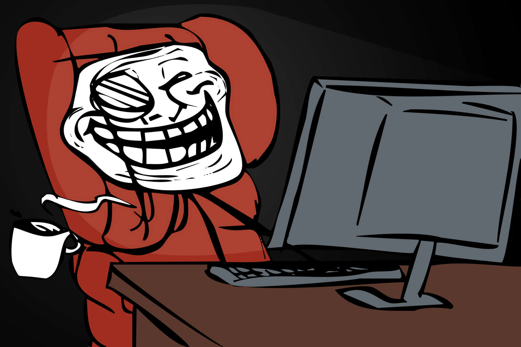 Fundal haios cu meme Troll Face Fundal