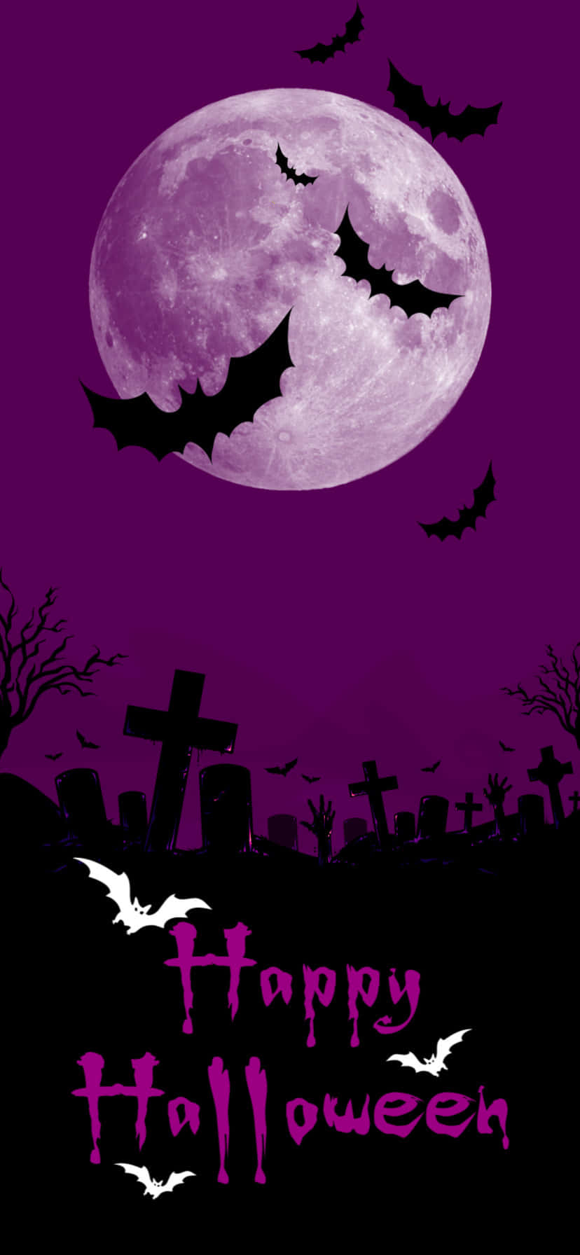 Fundal Halloween iPhone în Mov Închis Fundal