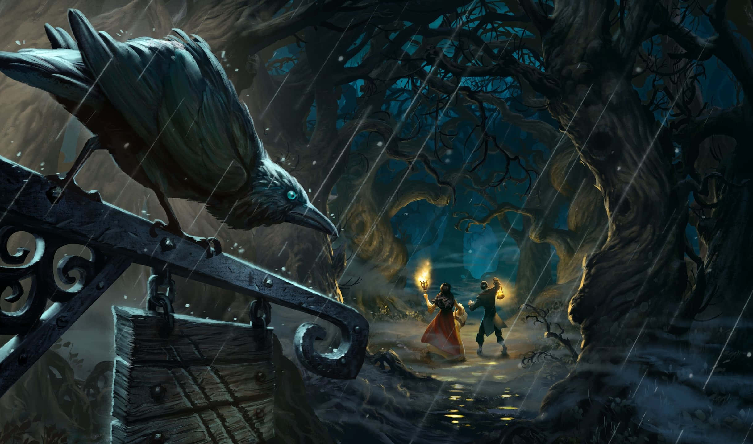 Fundal Hearthstone Pădurea Vrăjită 2440x1440 Fundal