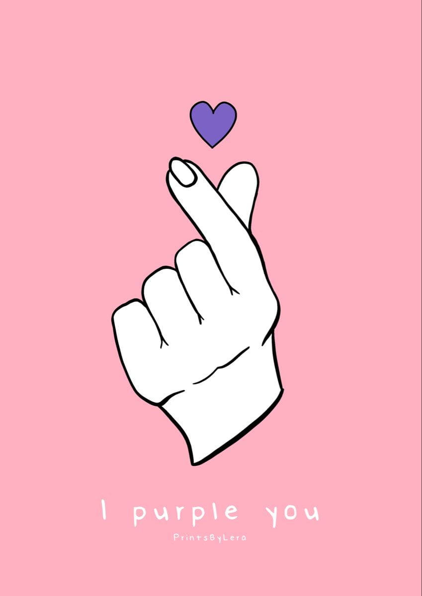 Fundal Inimă cu Degetul I Purple You Fundal