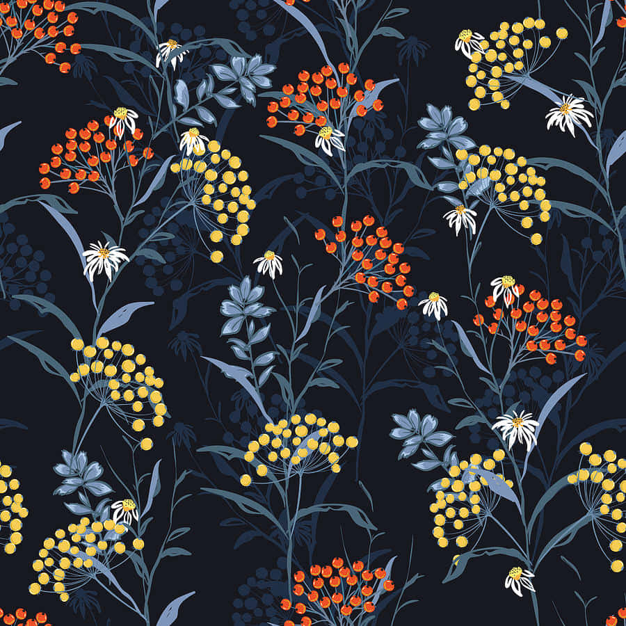 Fundal Întunecat Floral Captivant Fundal