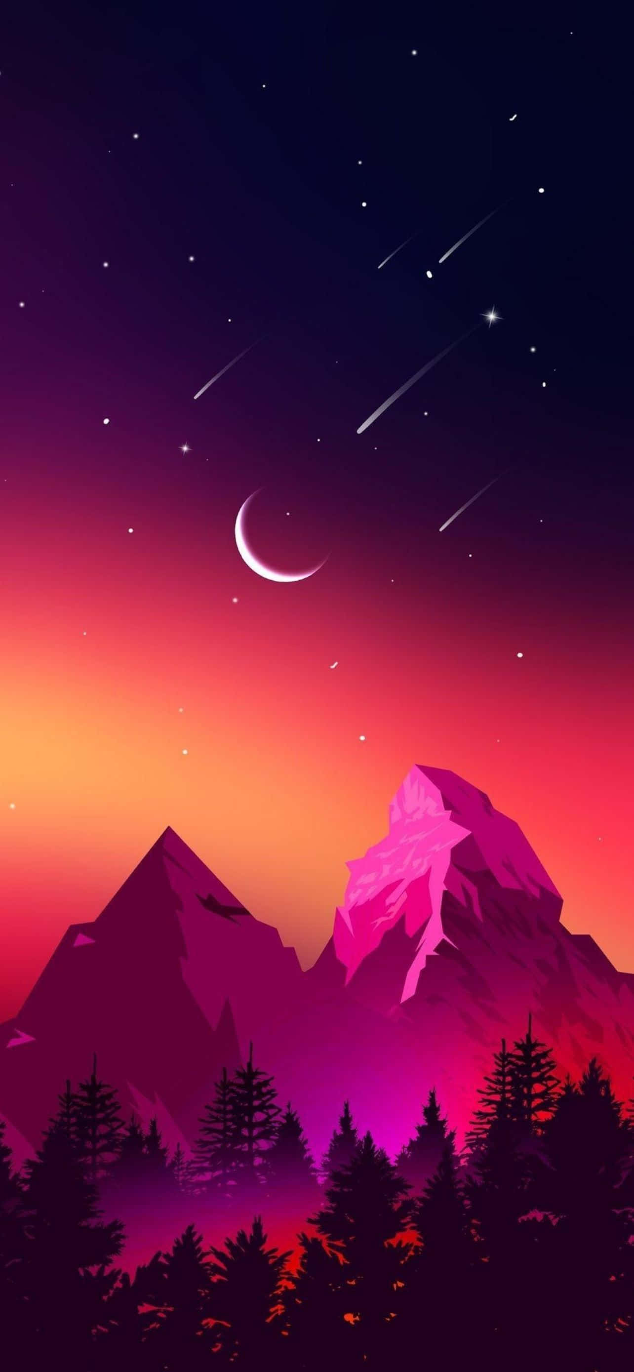 Fundal iPhone cu Pădure Neon Cool Fundal
