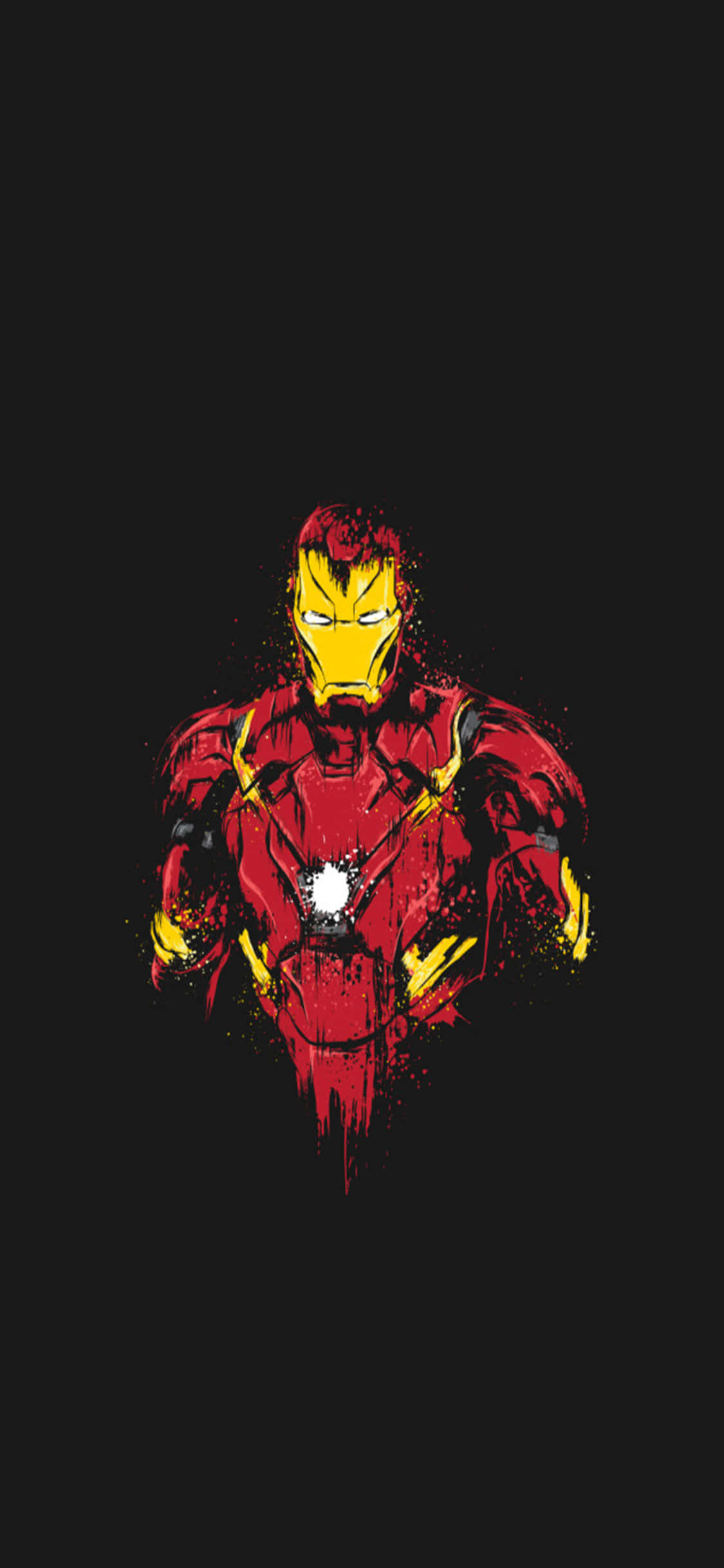 Fundal iPhone X Iron Man Costum Deteriorat Fundal Negru Fundal