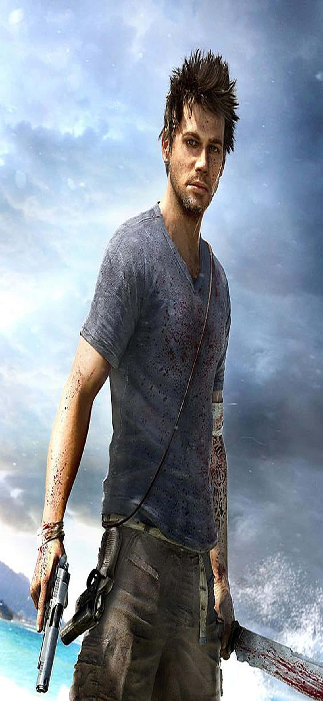 Fundal iPhone X Far Cry 3 Jason Brody Machete Fundal