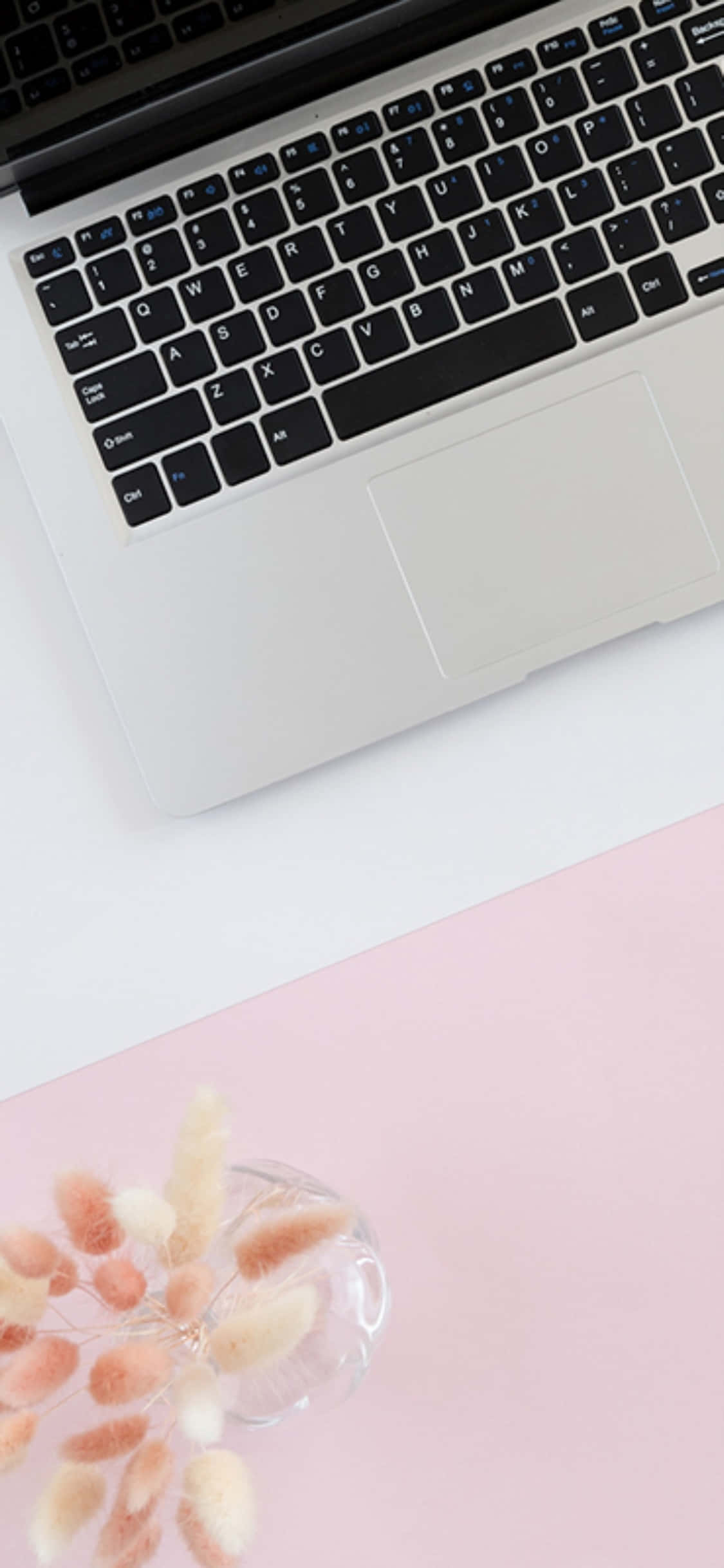 Fond de ecran iPhone X cu laptop și mouse pad roz Fundal