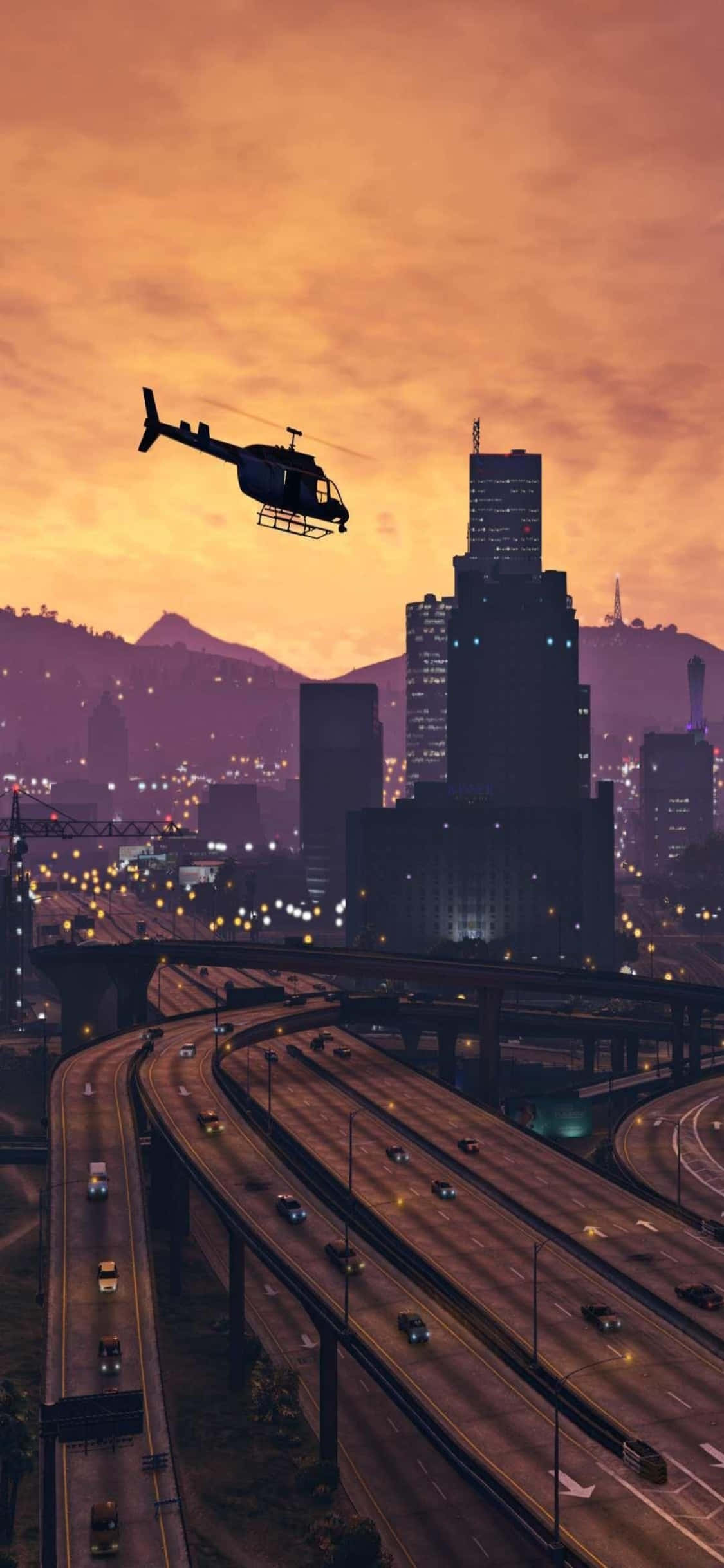 Fundal iPhone X Grand Theft Auto V și Elicopter Fundal