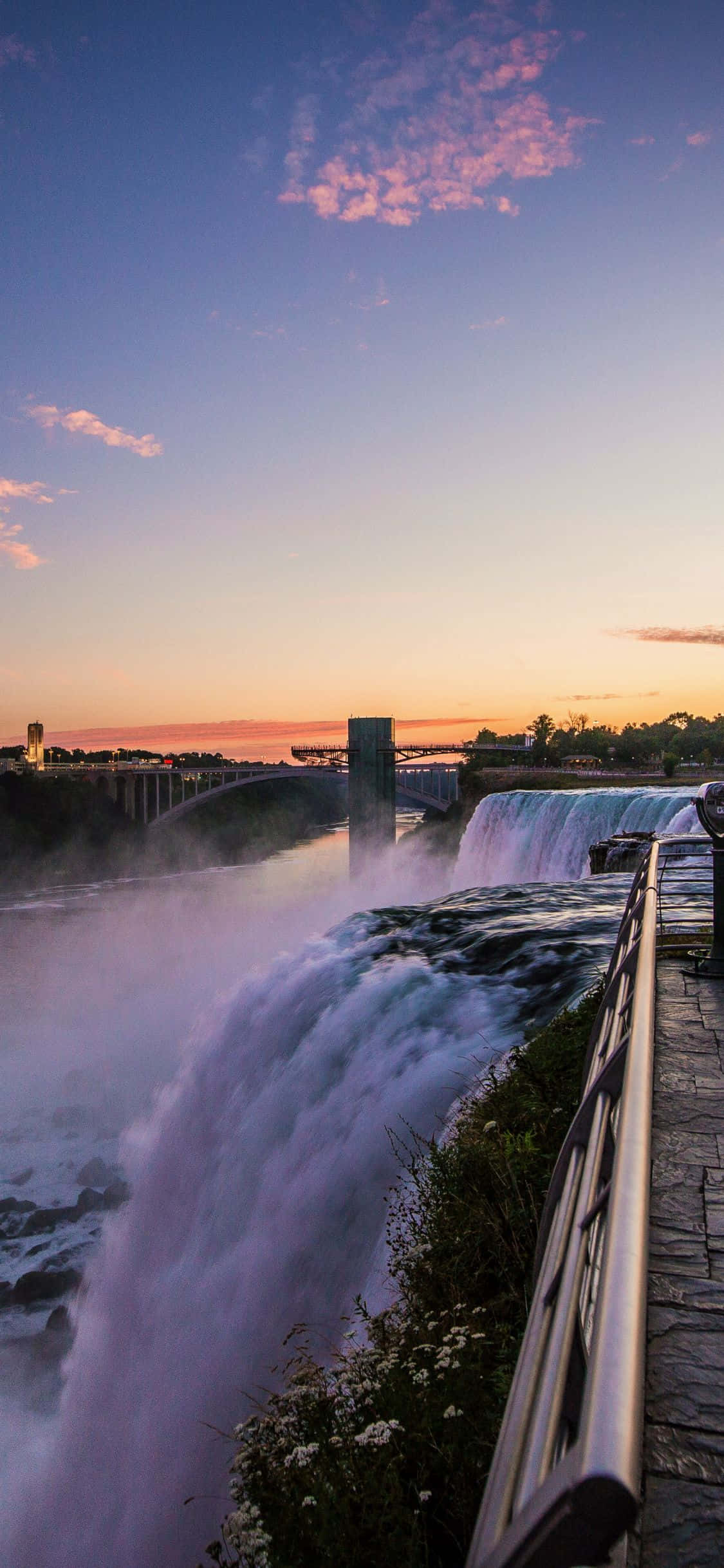iPhone X Niagara Falls Sunset Sky Background Fundal
