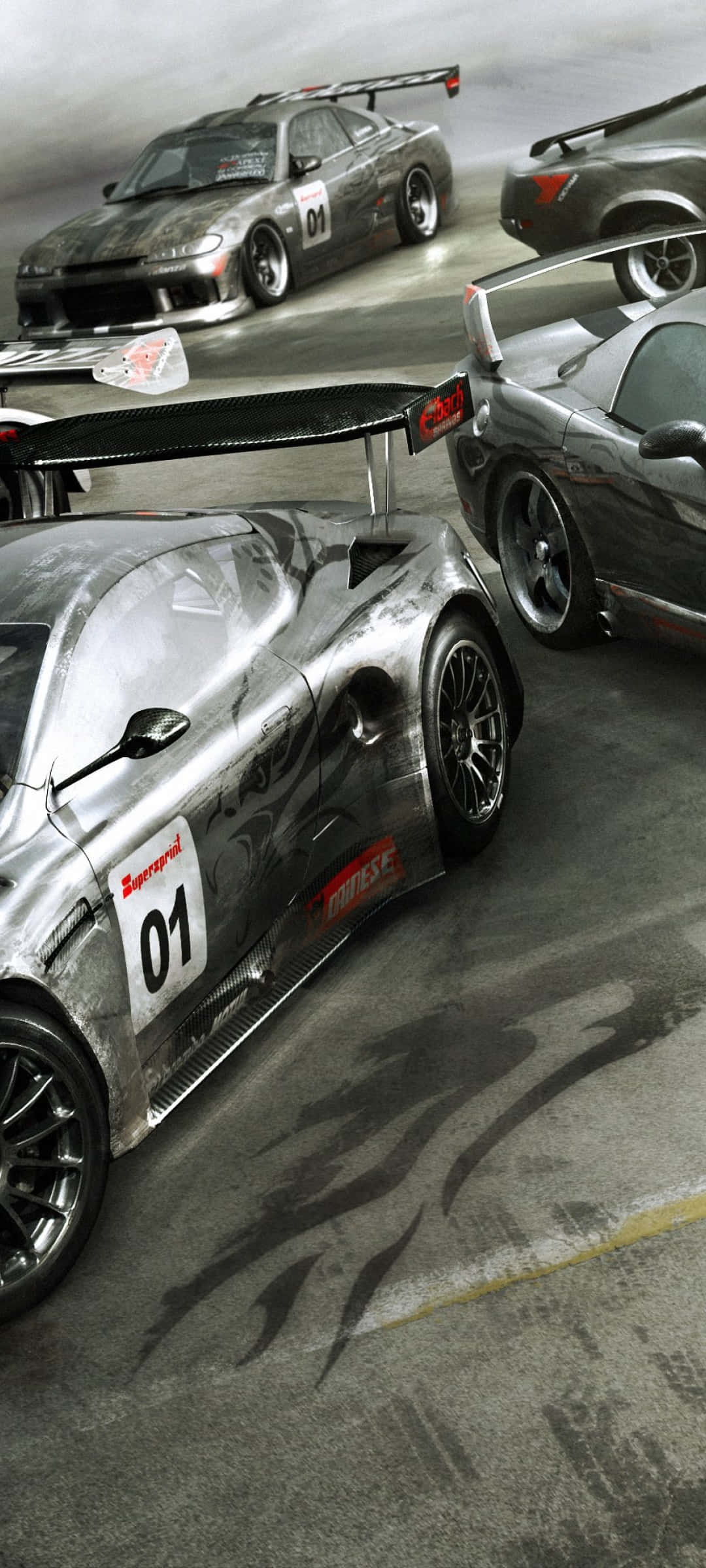 iPhone X Grid Autosport Fundal Derapaj Fum Fundal