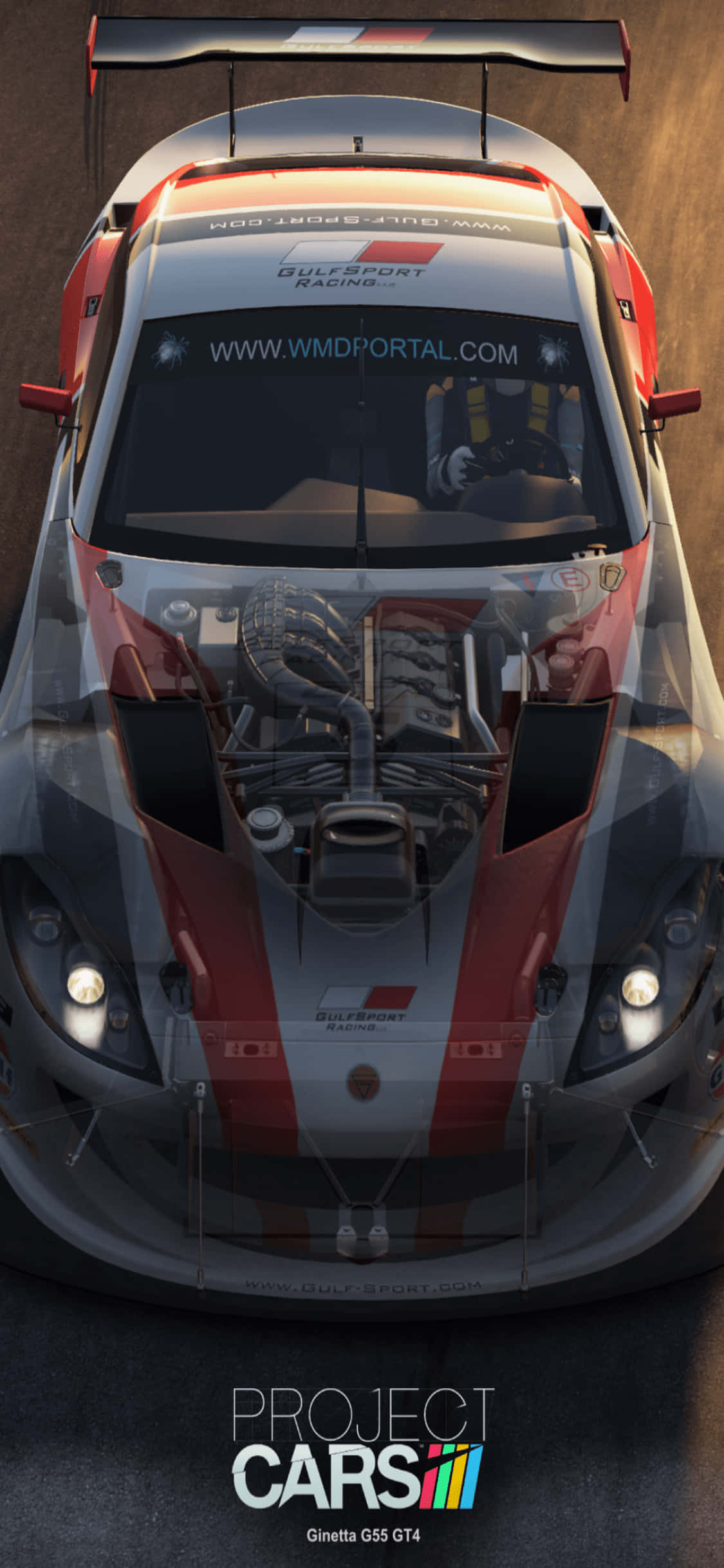 Fundal iPhone X Project Cars Gri Cu Dungii Rosii Aston Martin V8 Fundal