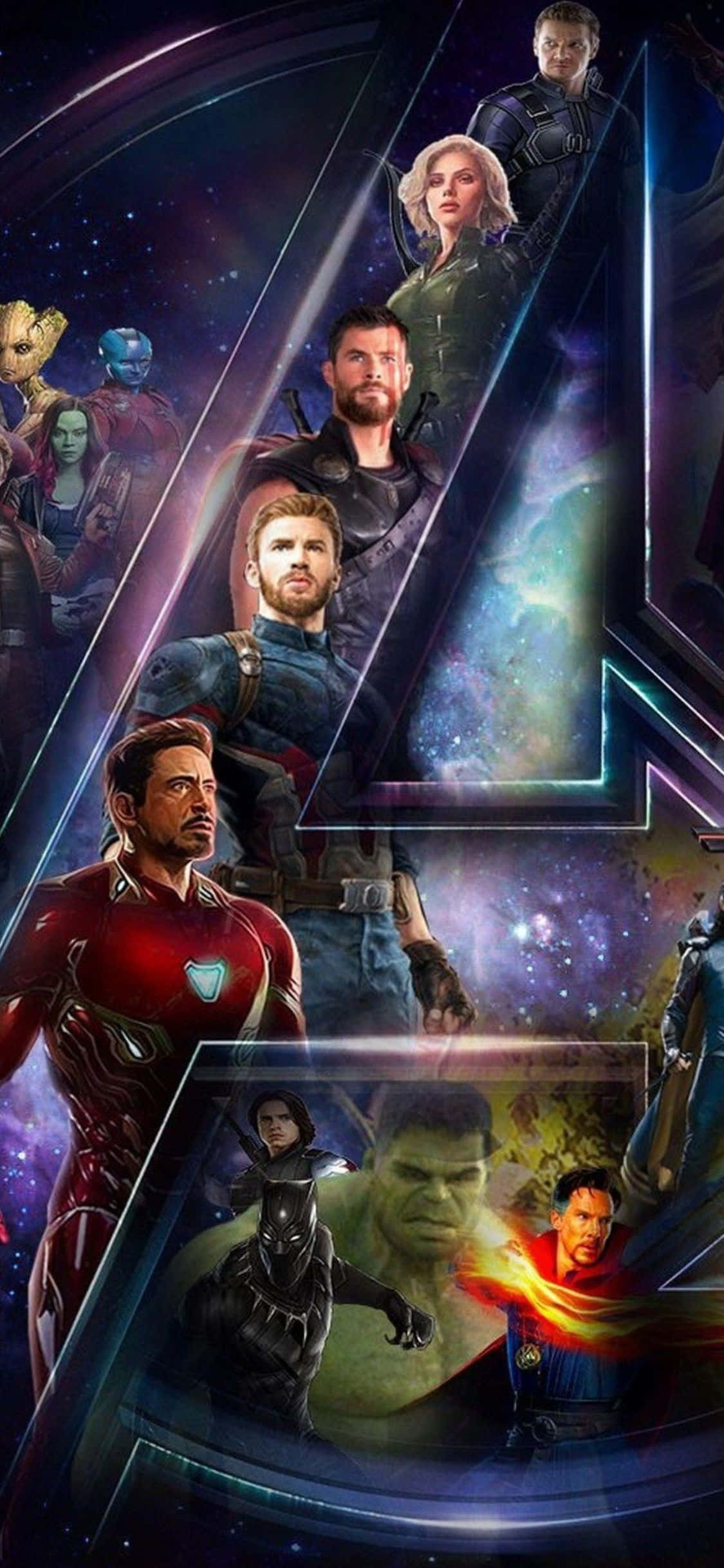 Fundal iPhone XS Avengers Logo Cu Eroii Marvel Fundal