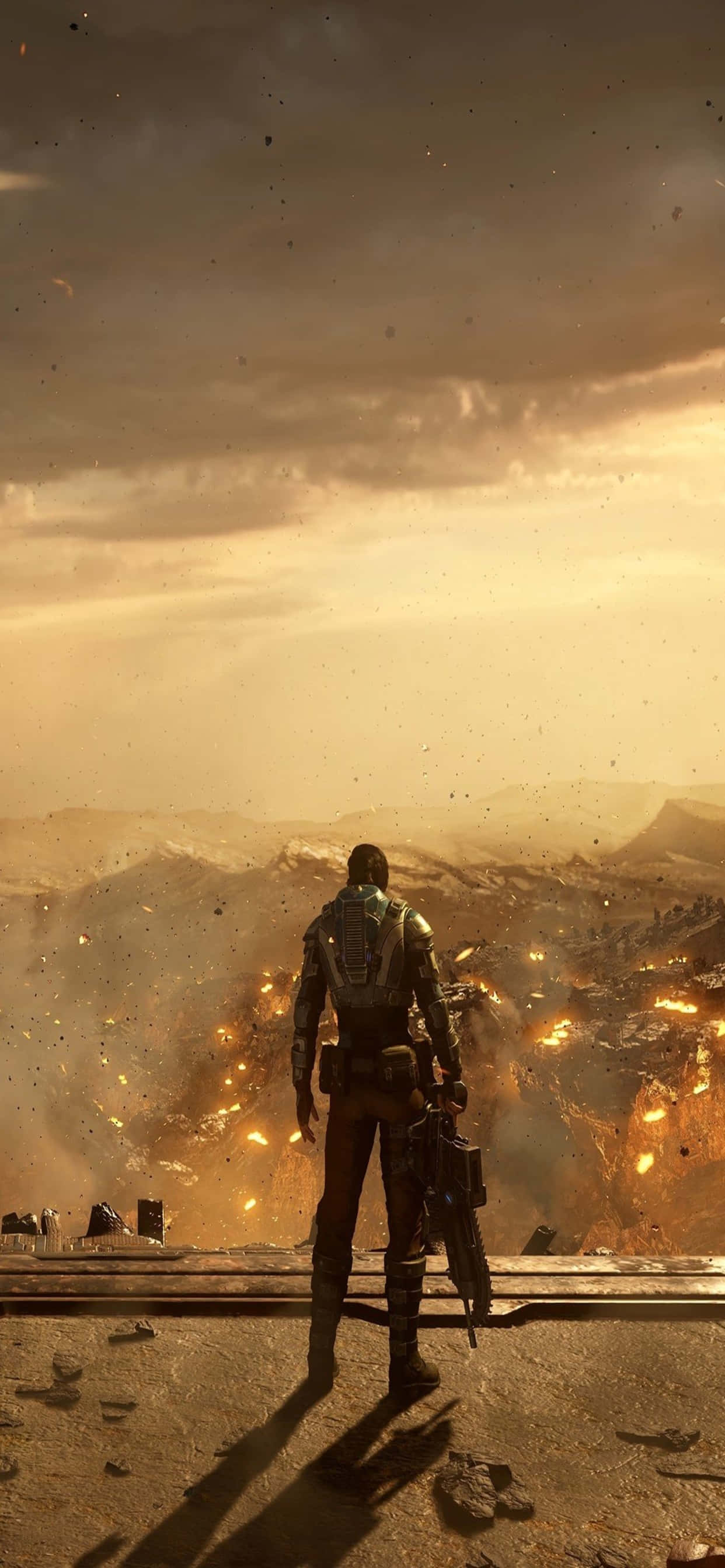 Fundal iPhone XS Max Gears Of War 5 Kait Sepia Fundal