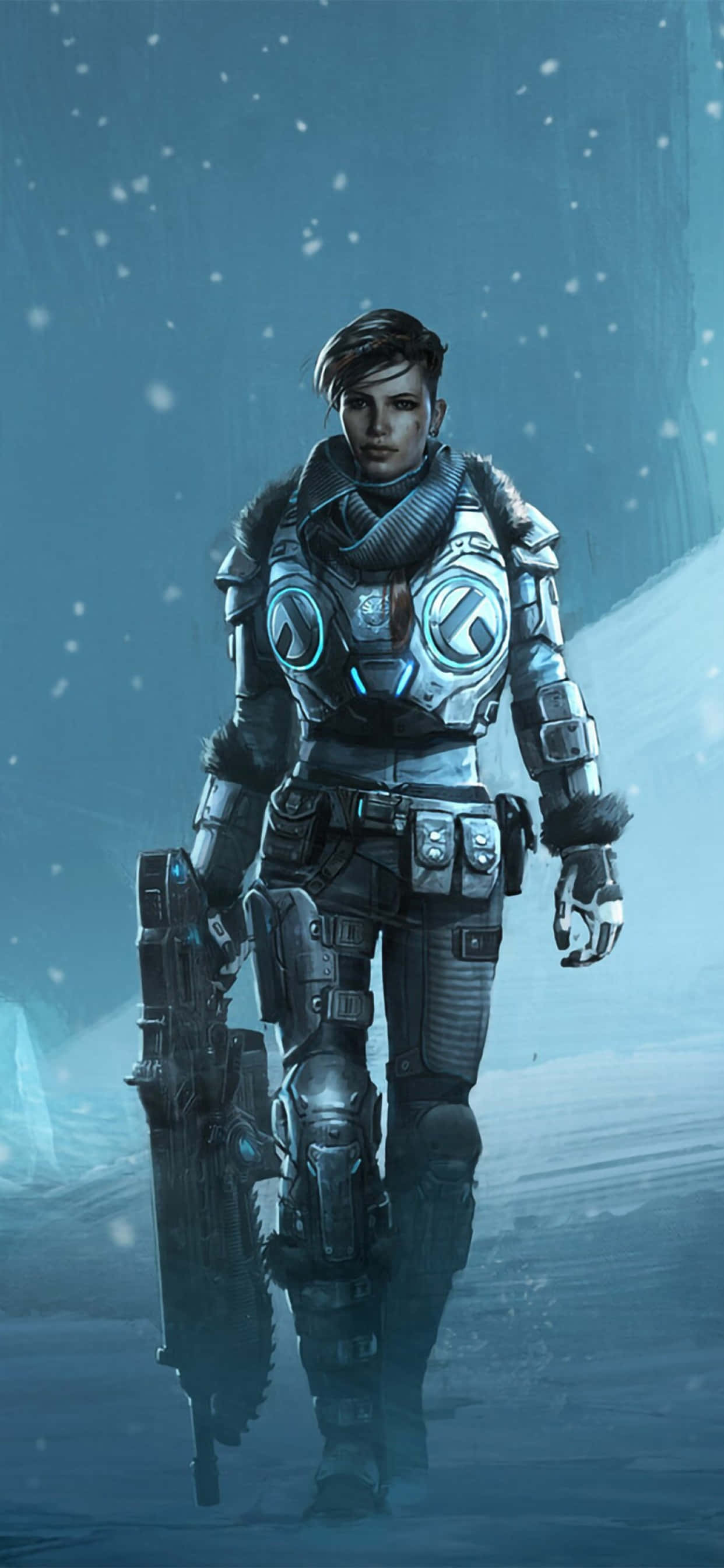 Fundal iPhone XS Max Gears Of War 5 Kait Zăpadă Fundal