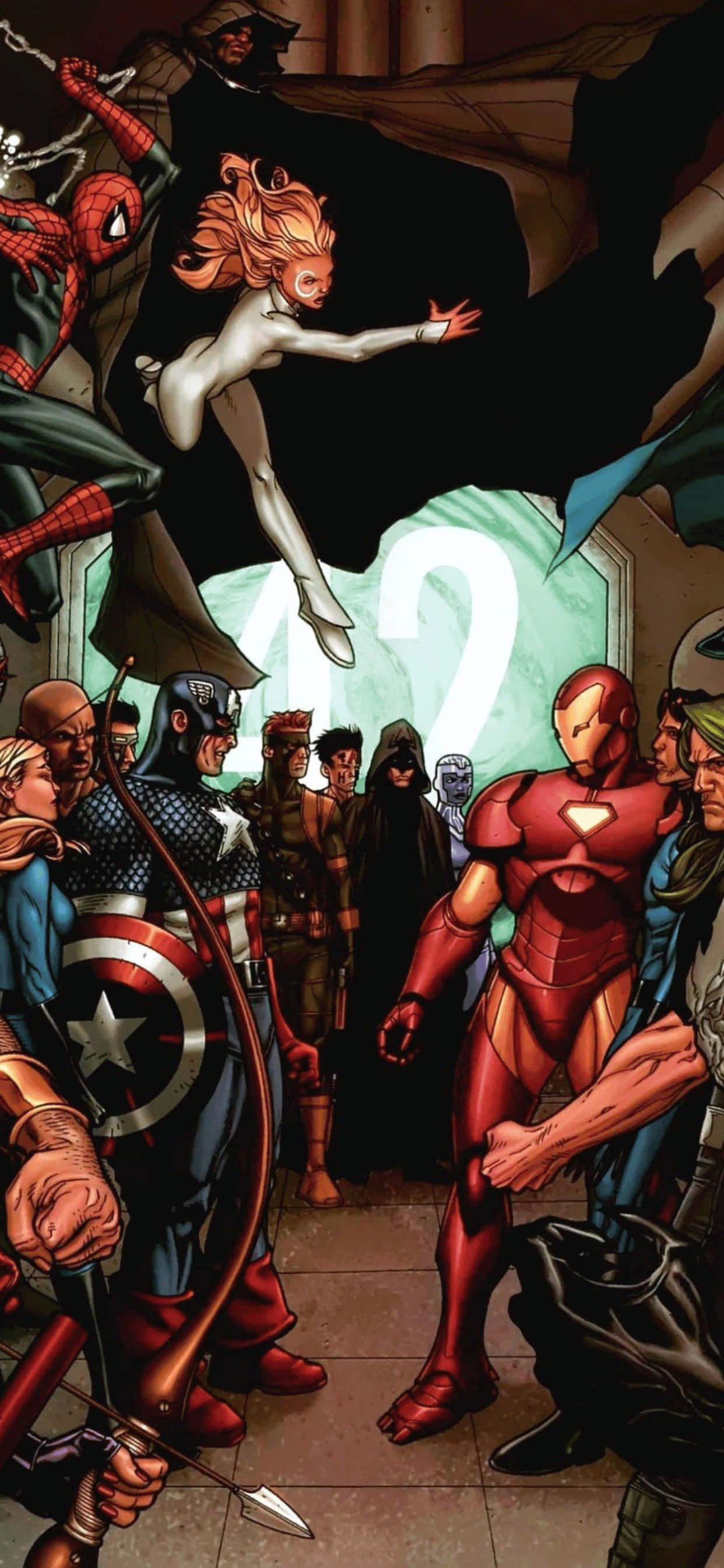 Fundal iPhone XS Max Grup de Supereroi Marvel Fundal
