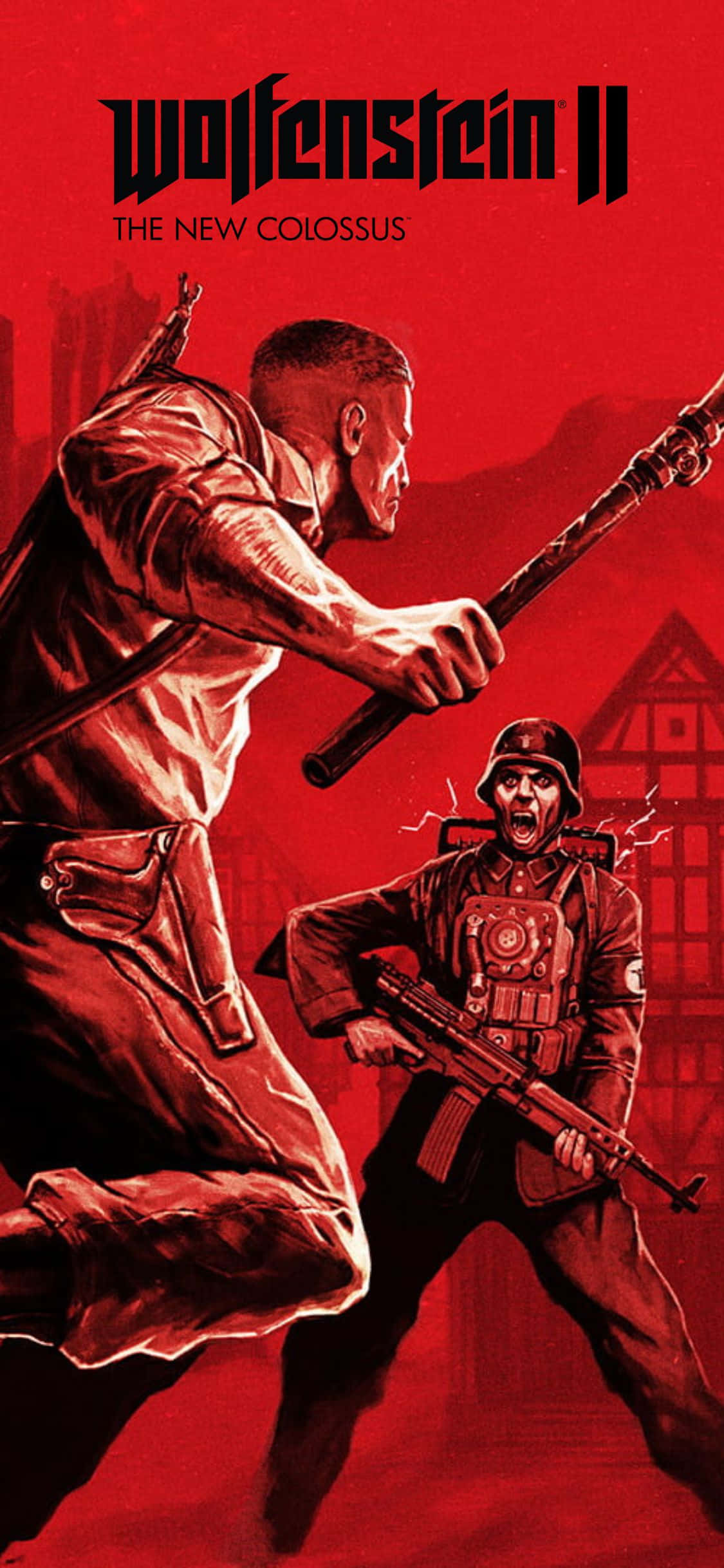 Fundal iPhone Xs Wolfenstein Ii Rosu Sanguin Fundal