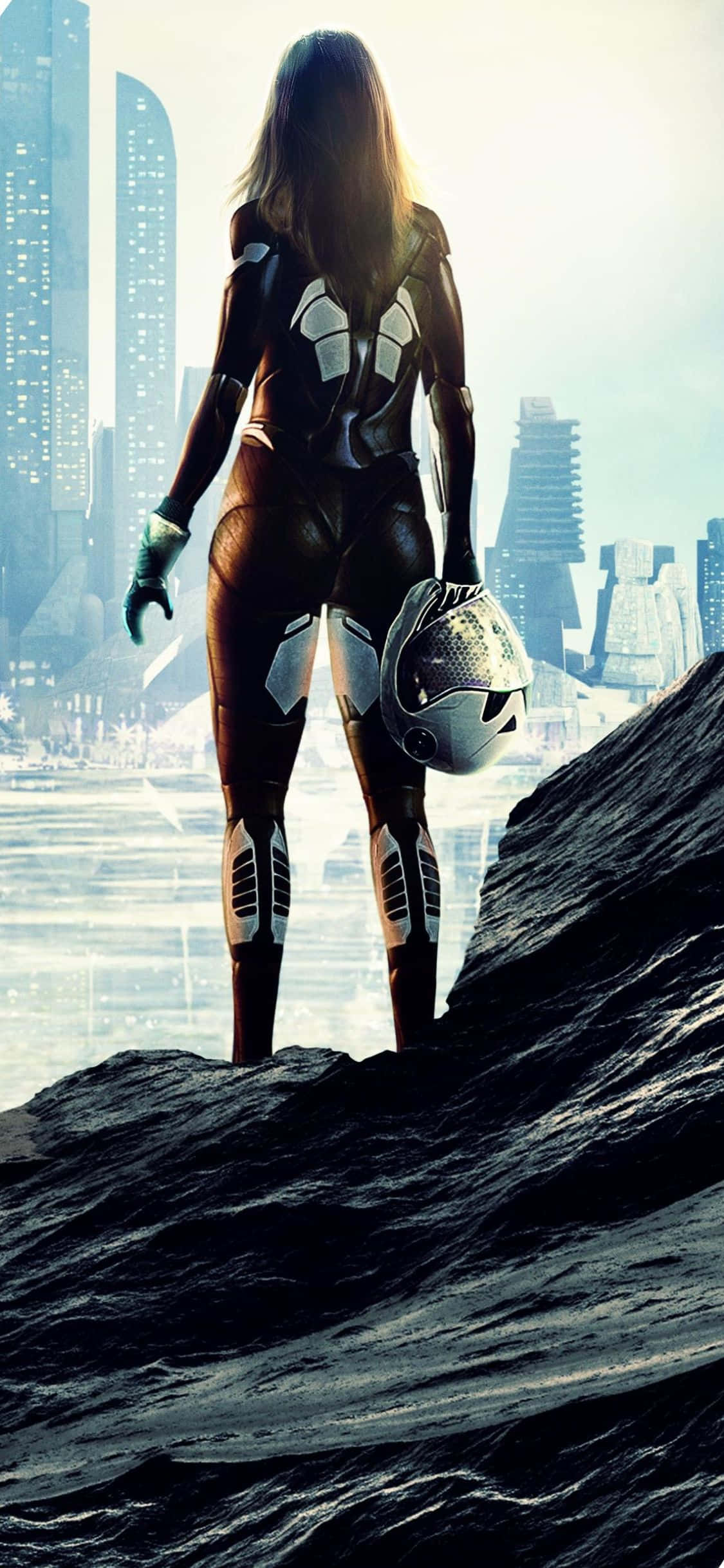 Fundal iPhone XS Civilization Beyond Earth Astronaută Feminină Fundal
