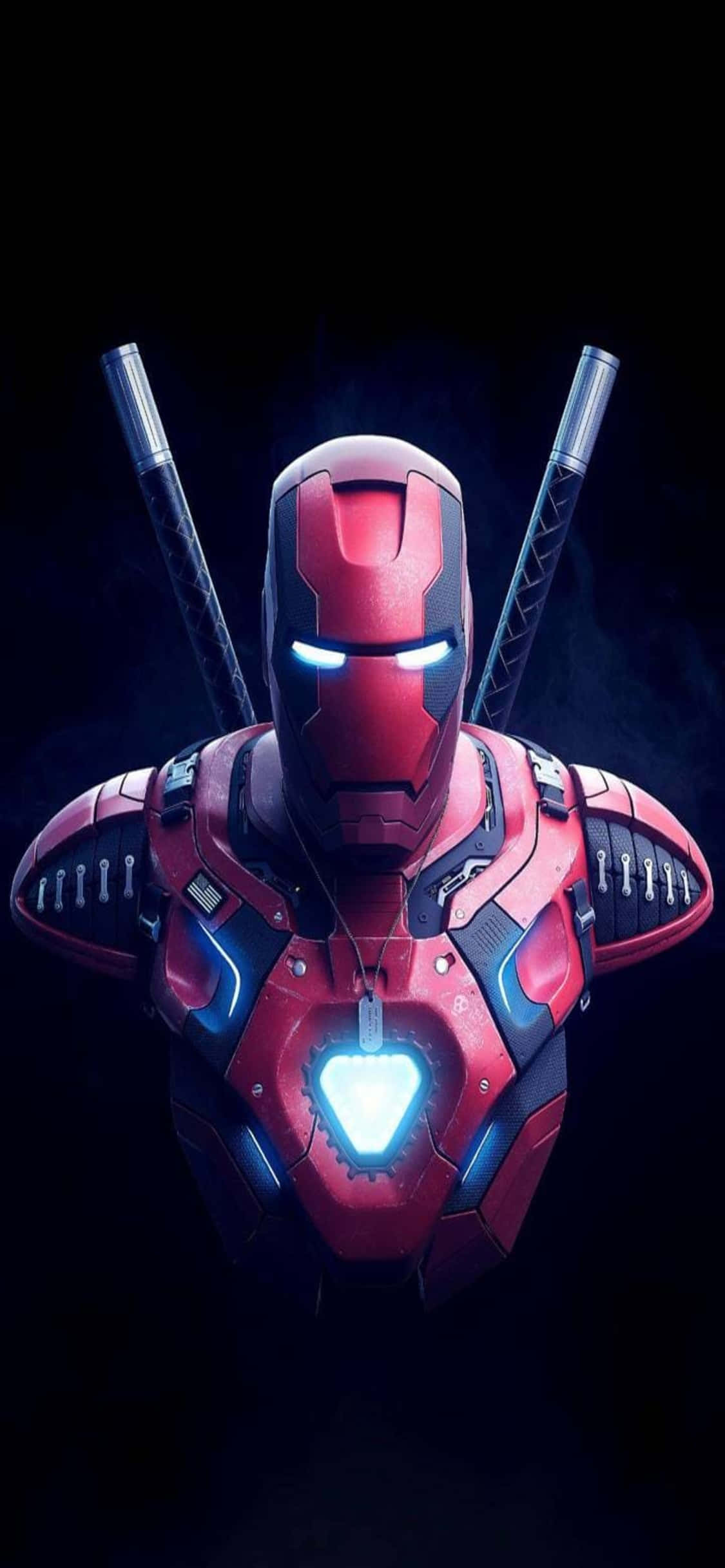 Fundal Iron Man iPhone X Combinat Cu Deadpool Fundal