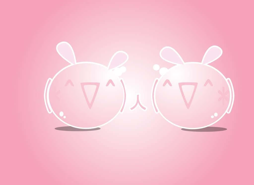 Fundal Kawaii Roz Drăguț și Adorabil Fundal
