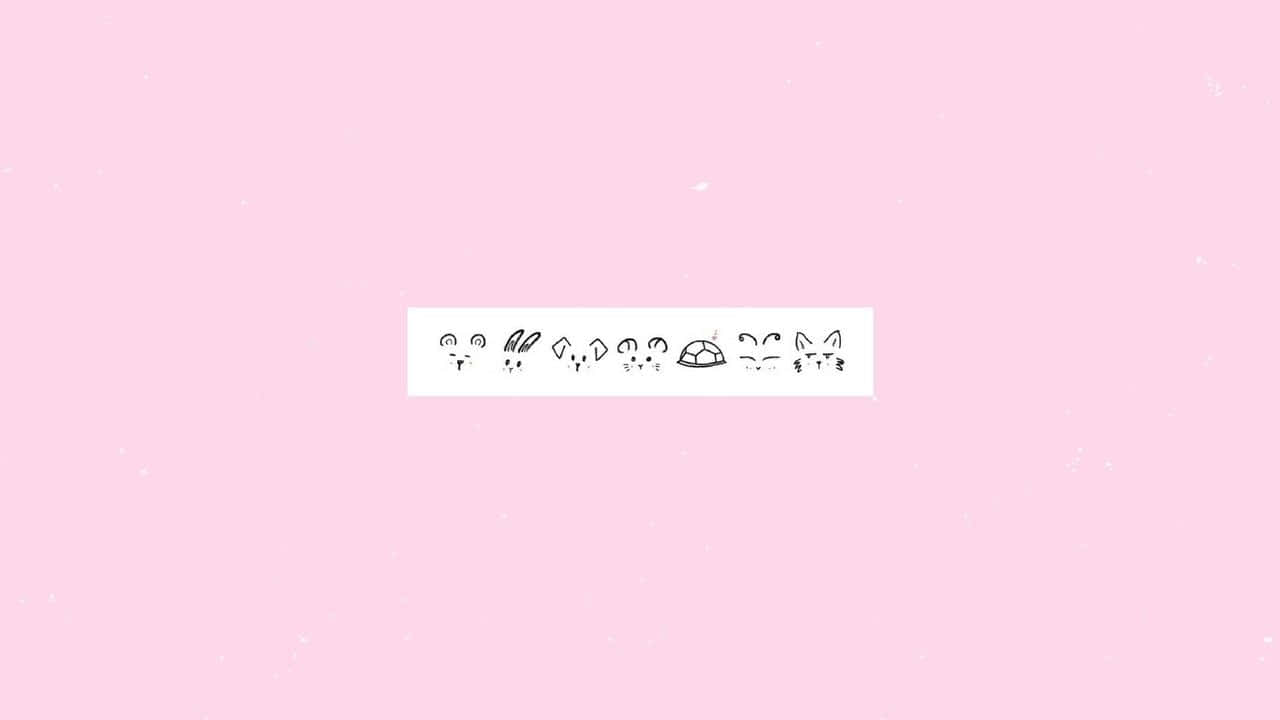 Fundal Kawaii Roz Drăguț și Iubit Fundal