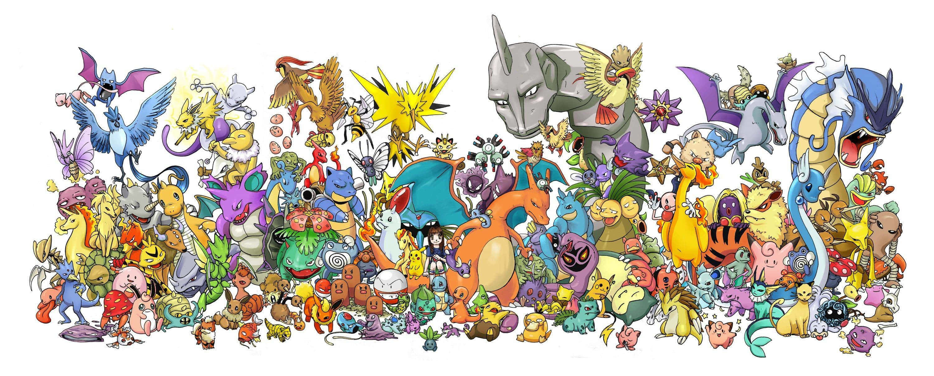 Fundal Majestic cu Pokemon din Prima Generație Fundal