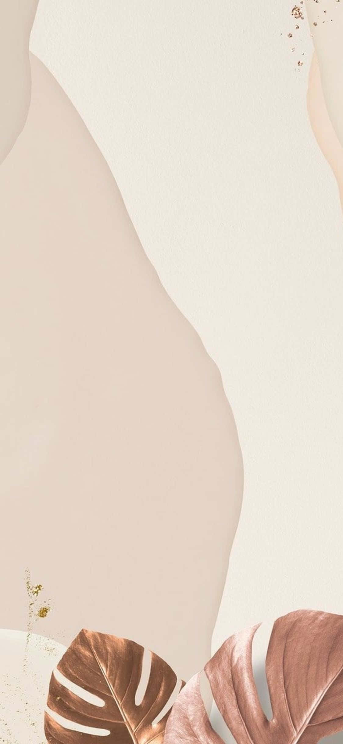 iPhone X Minimal Beige Maro Monstera Fundal