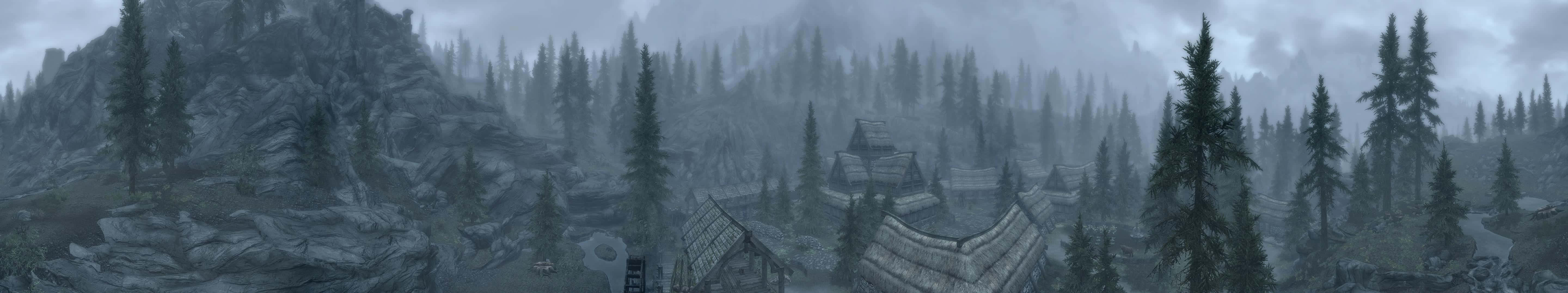 Fundal monitor Pixel 3 Skyrim în negru și gri Fundal