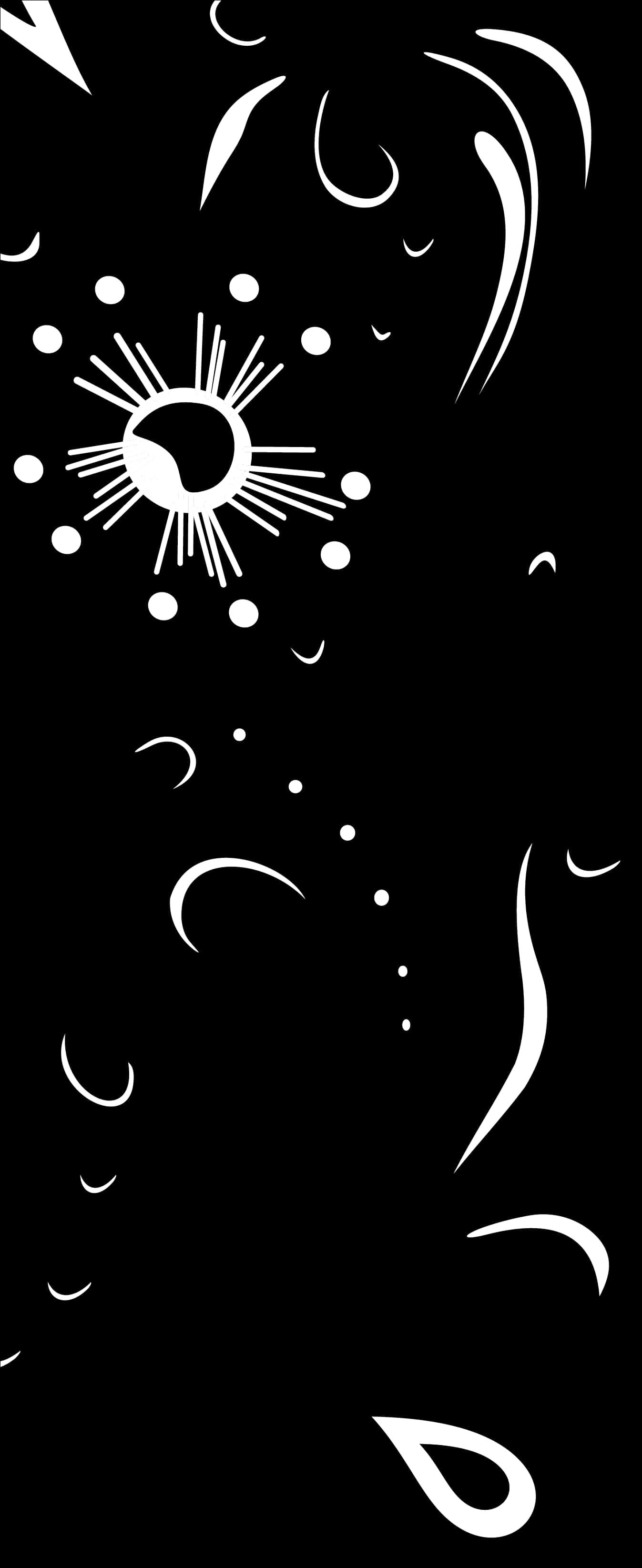 Fundal Negru cu Soare Abstract și Spirale Fundal