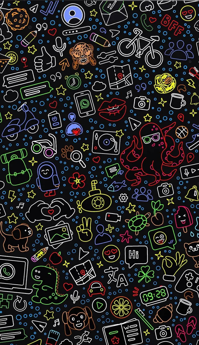 Fundal Neon iPhone WhatsApp Fundal