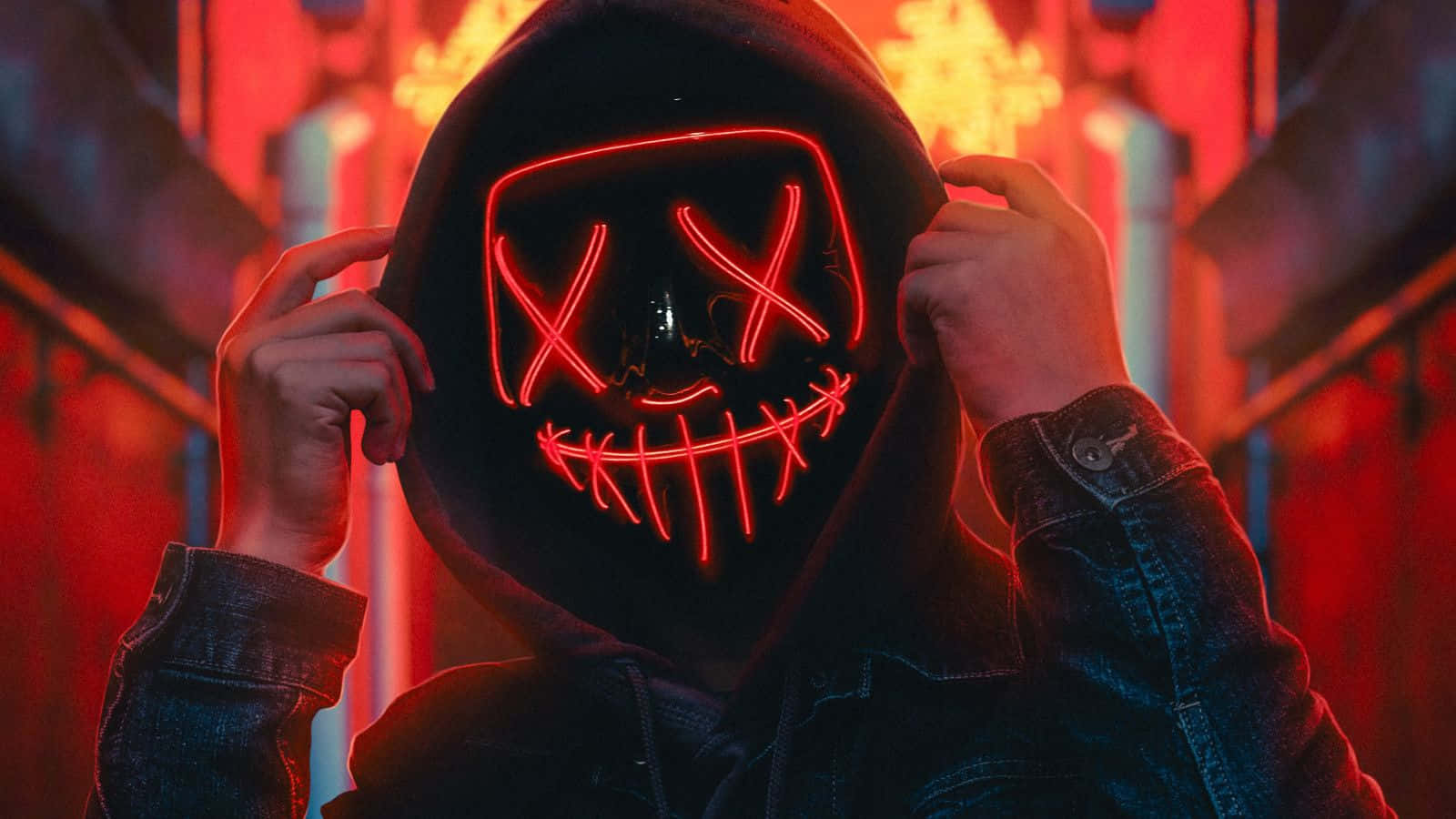 Fundal Neon Roșu Strălucitor Fundal