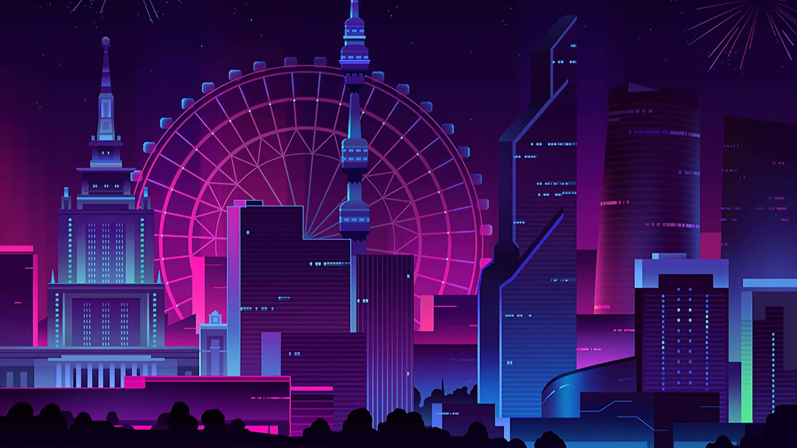 Fundal oraș neon Fundal
