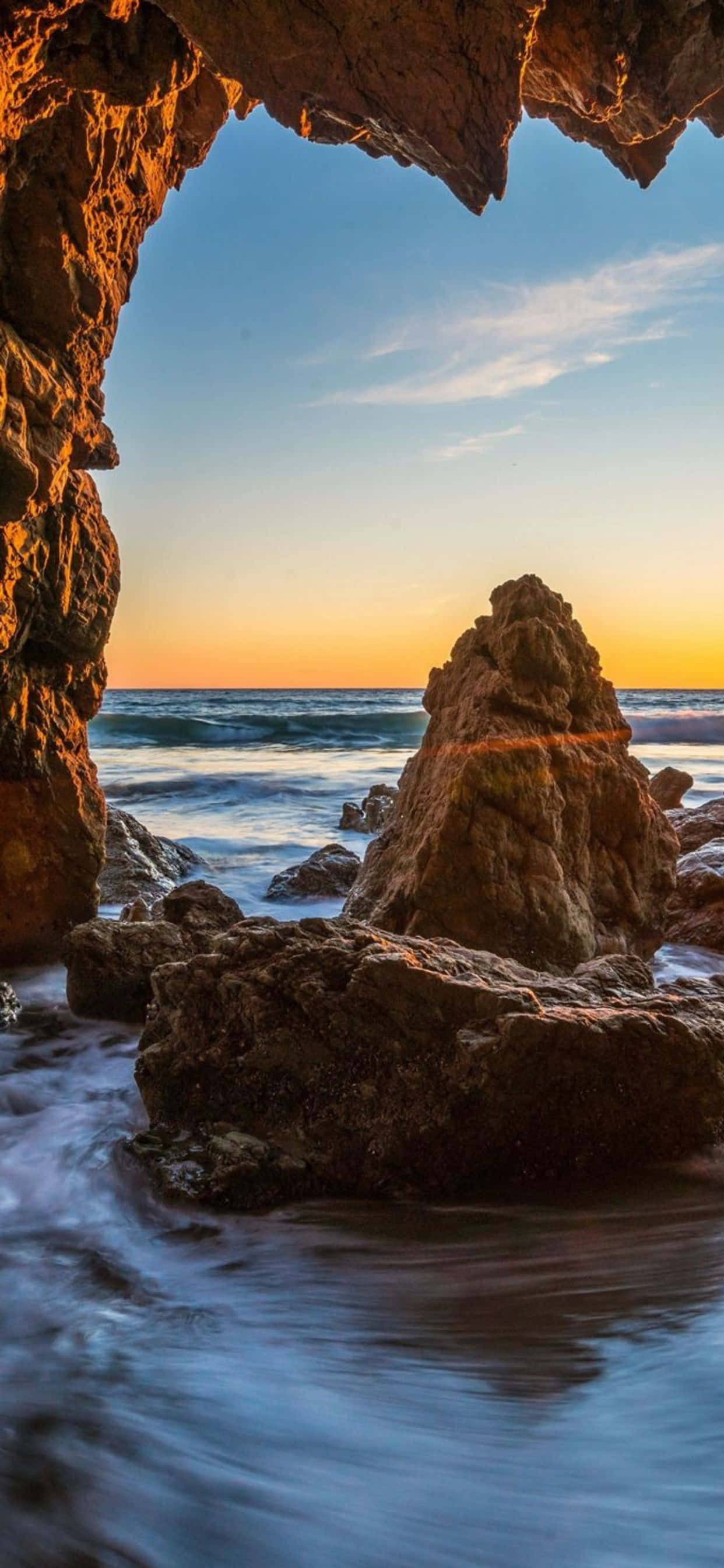 Fundal Peșteră Marină Malibu pentru iPhone Xs Max Fundal